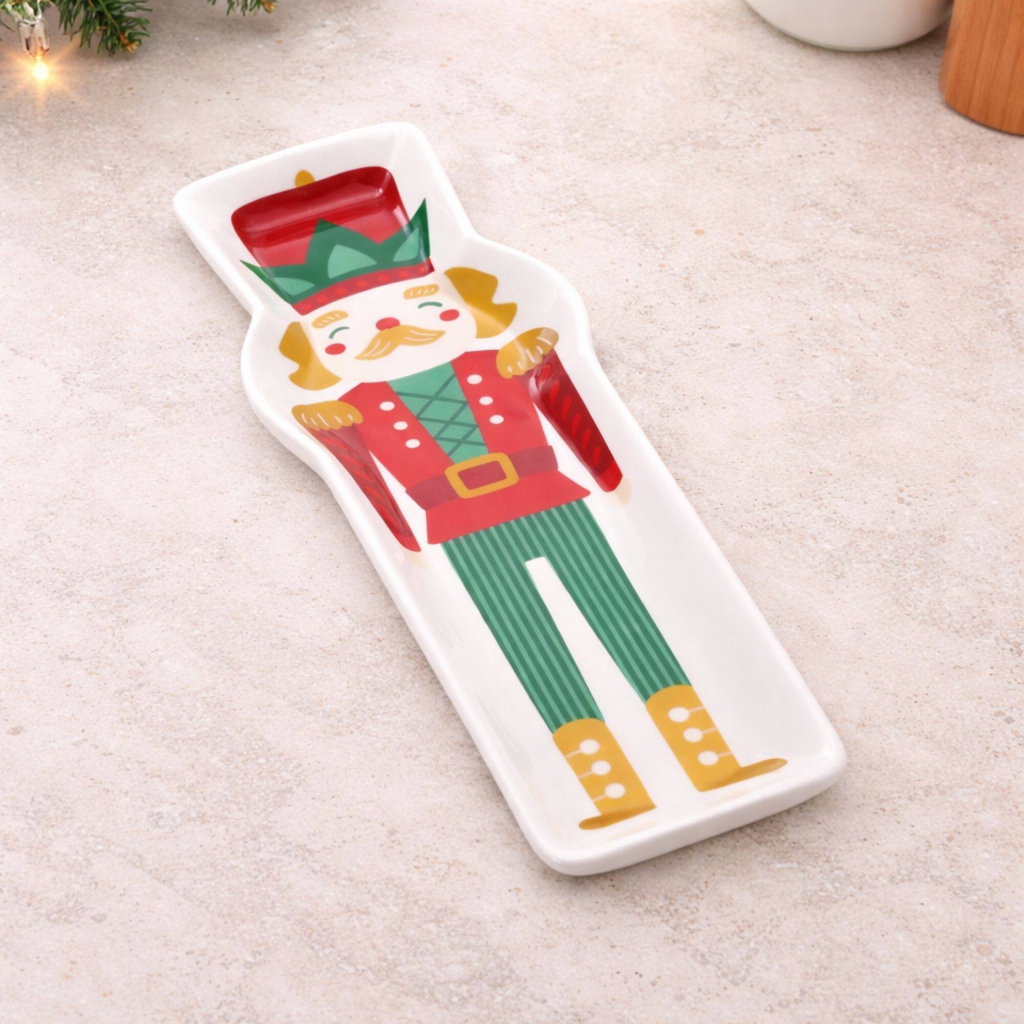 Melrose 12.25" x 4" Nutcracker Holiday Ceramic Trinket Dishes, 4ct.