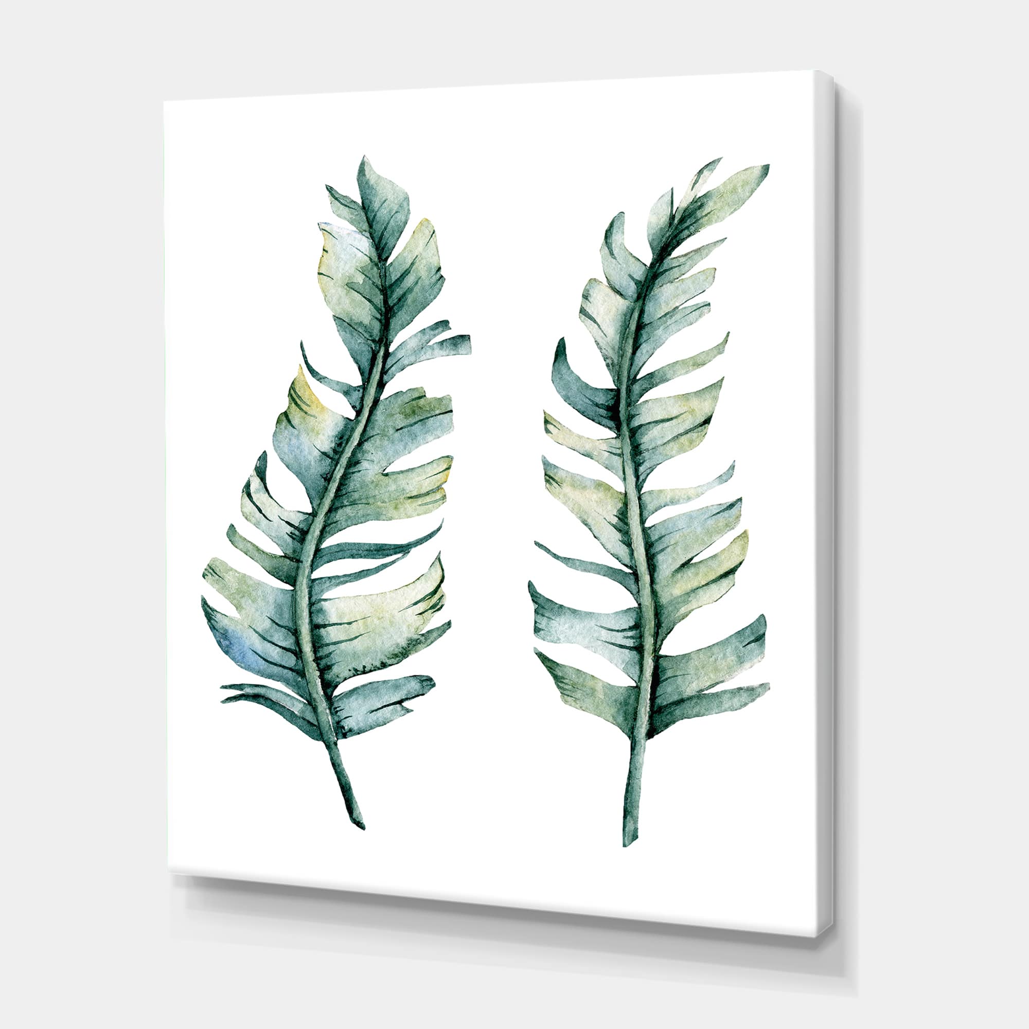 Designart - Duo of Tropical Leaves - Farmhouse Canvas Wall Art Print