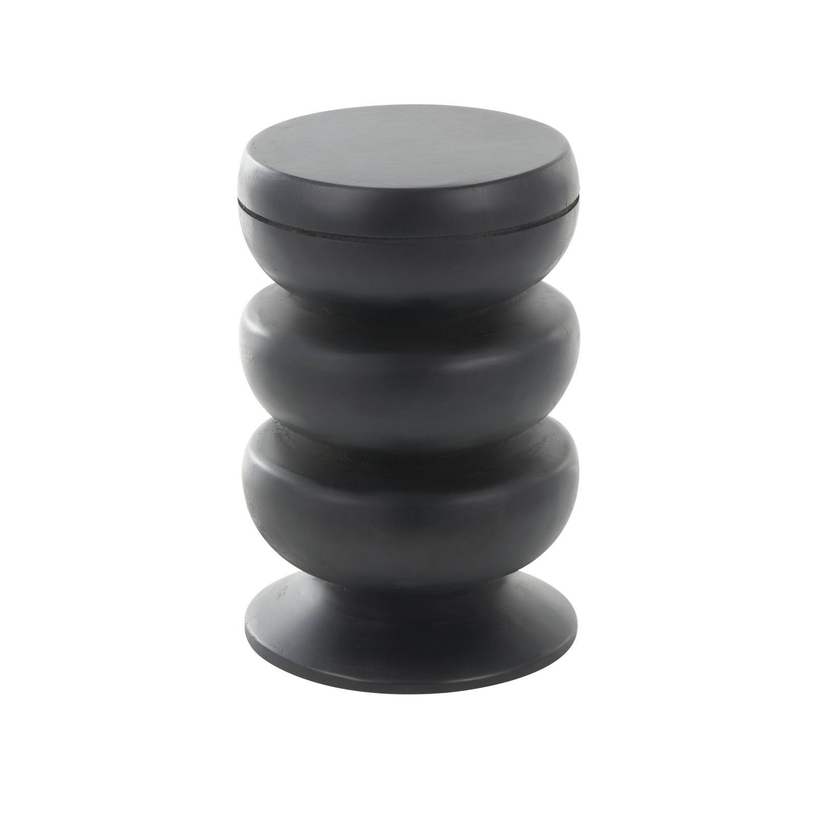 18" Black Wood Handmade Bubble Inspired Accent Table