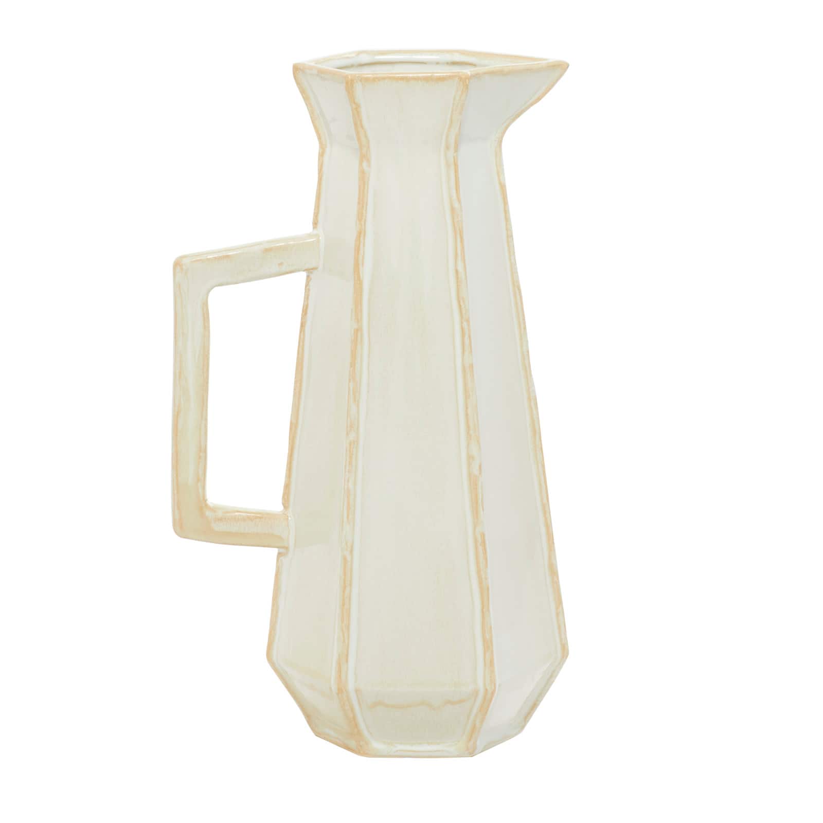 White Ceramic Modern Vase, 9" x 14"