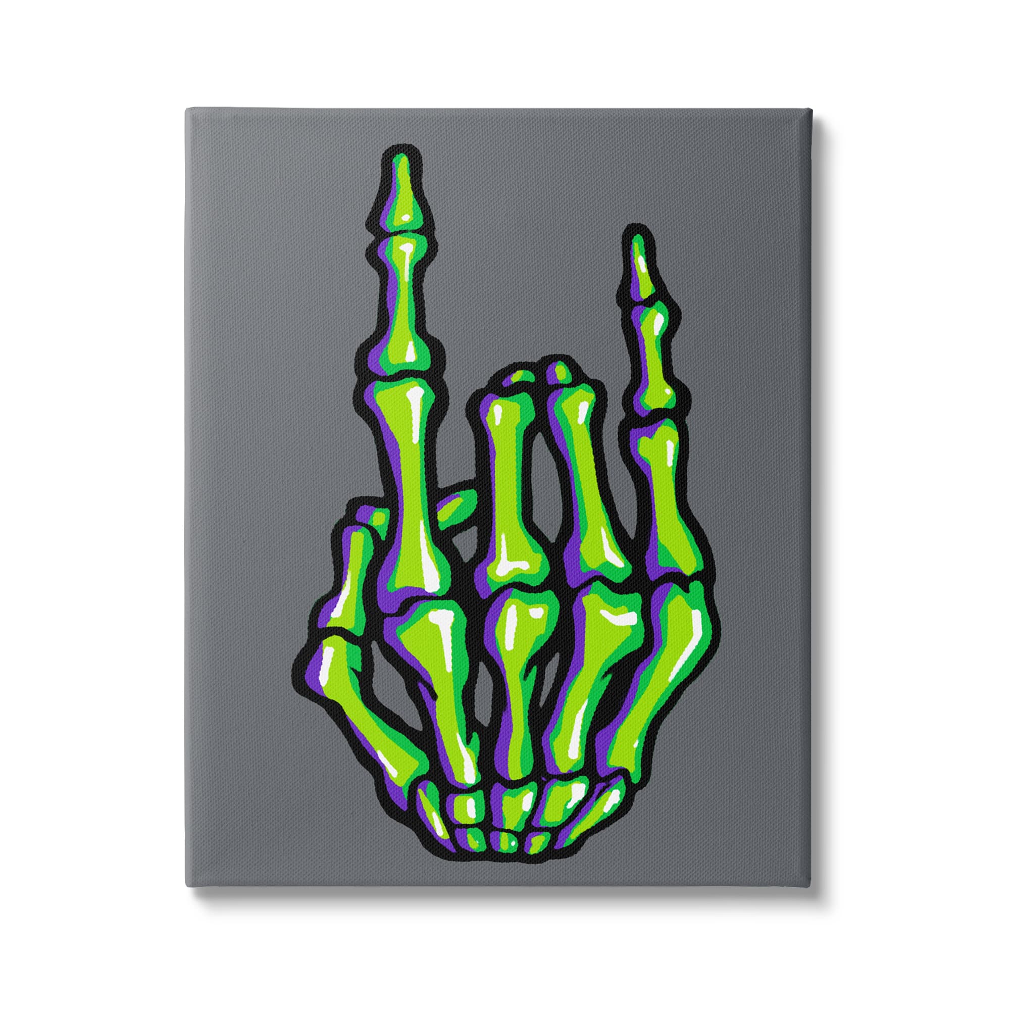 Stupell Industries Rock On Skeleton Hand Canvas Wall Art