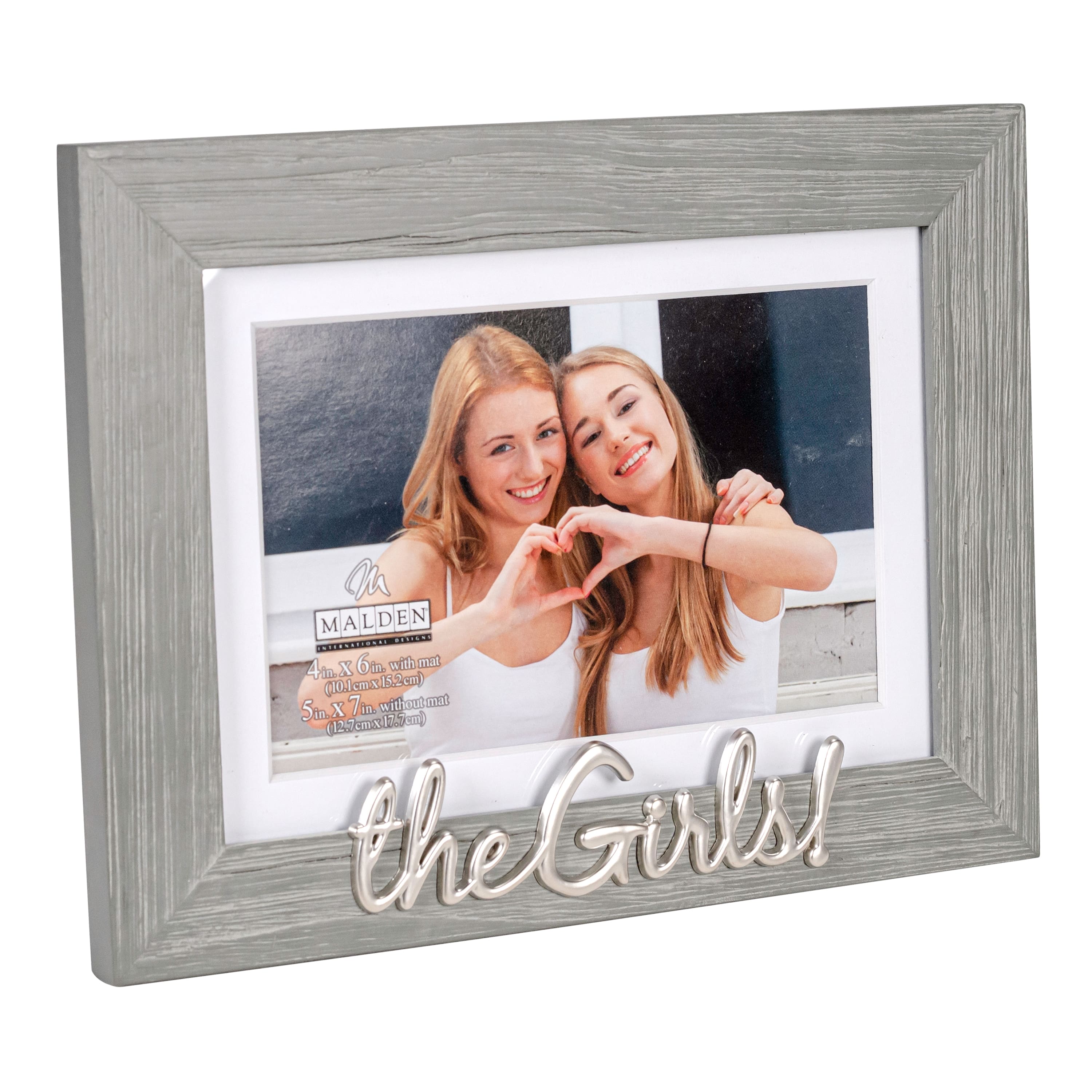 Malden International Designs The Girls 4" x 6" Distressed Expression Frame with Mat