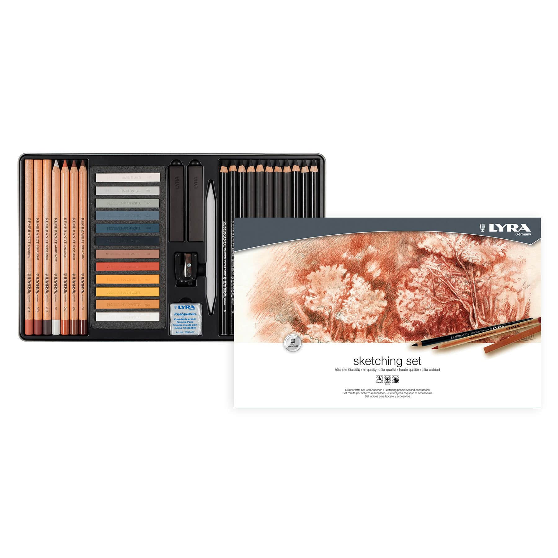 Lyra Artist Pencils & Pastels Sketching Tin Set