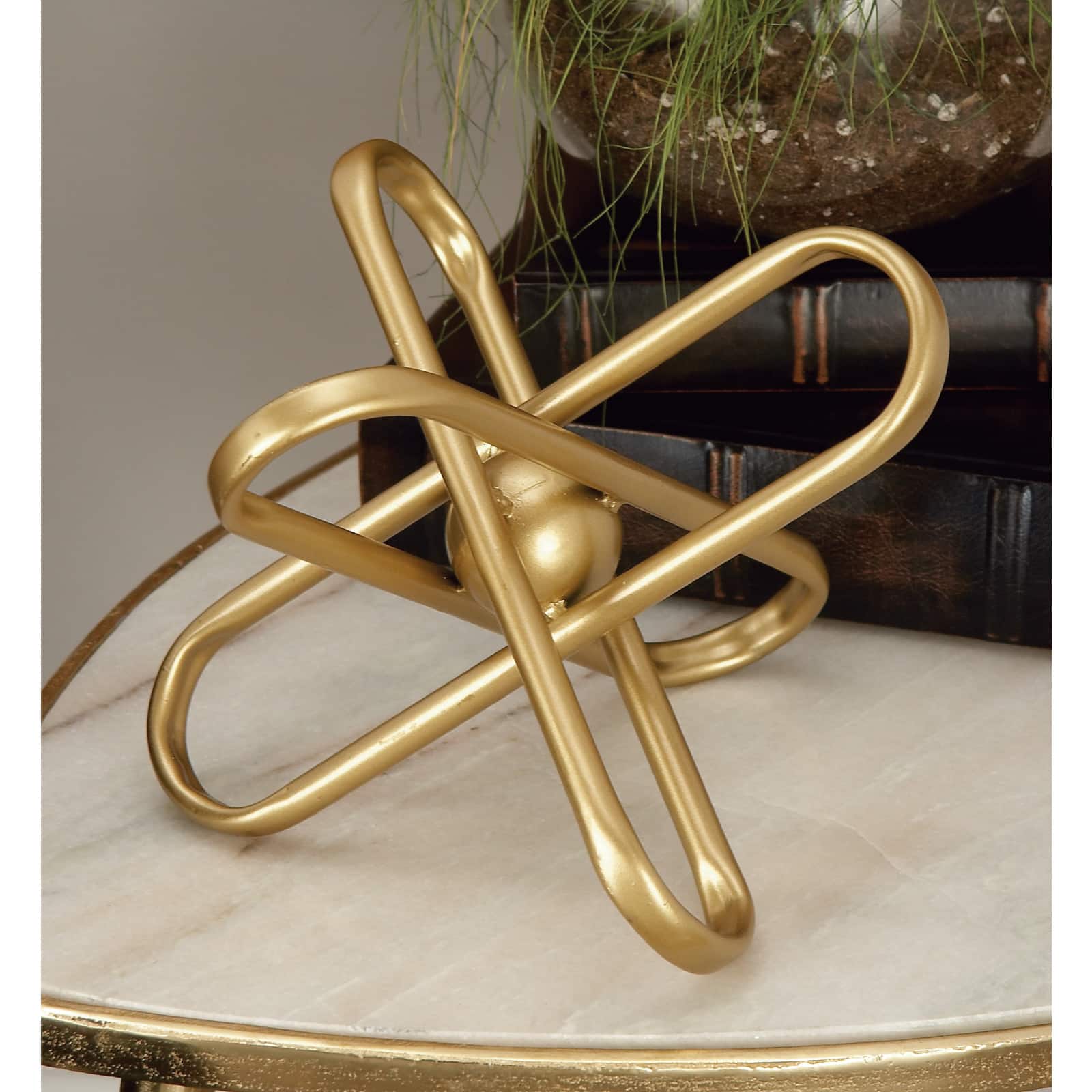 CosmoLiving by Cosmopolitan Gold Metal Modern Geometric Sculpture Set