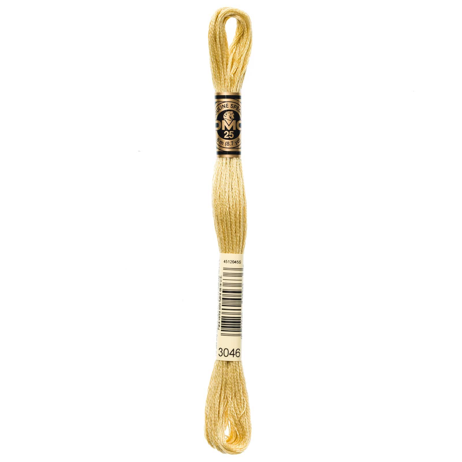 DMC® 6 Strand Embroidery Floss, Brown, Color: 3046 MD Yellow Beige
