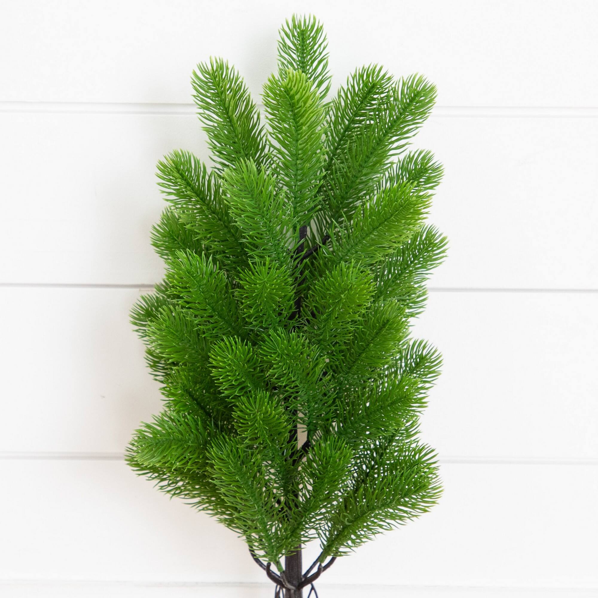 Nearly Natural 19" Green UV Resistant Artificial Christmas Pine with Stakes, 2ct.