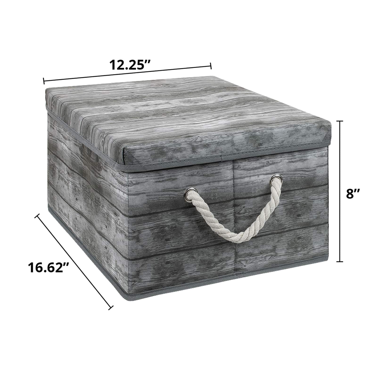 Sorbus 16.5" Rustic Wood Pattern Storage Box