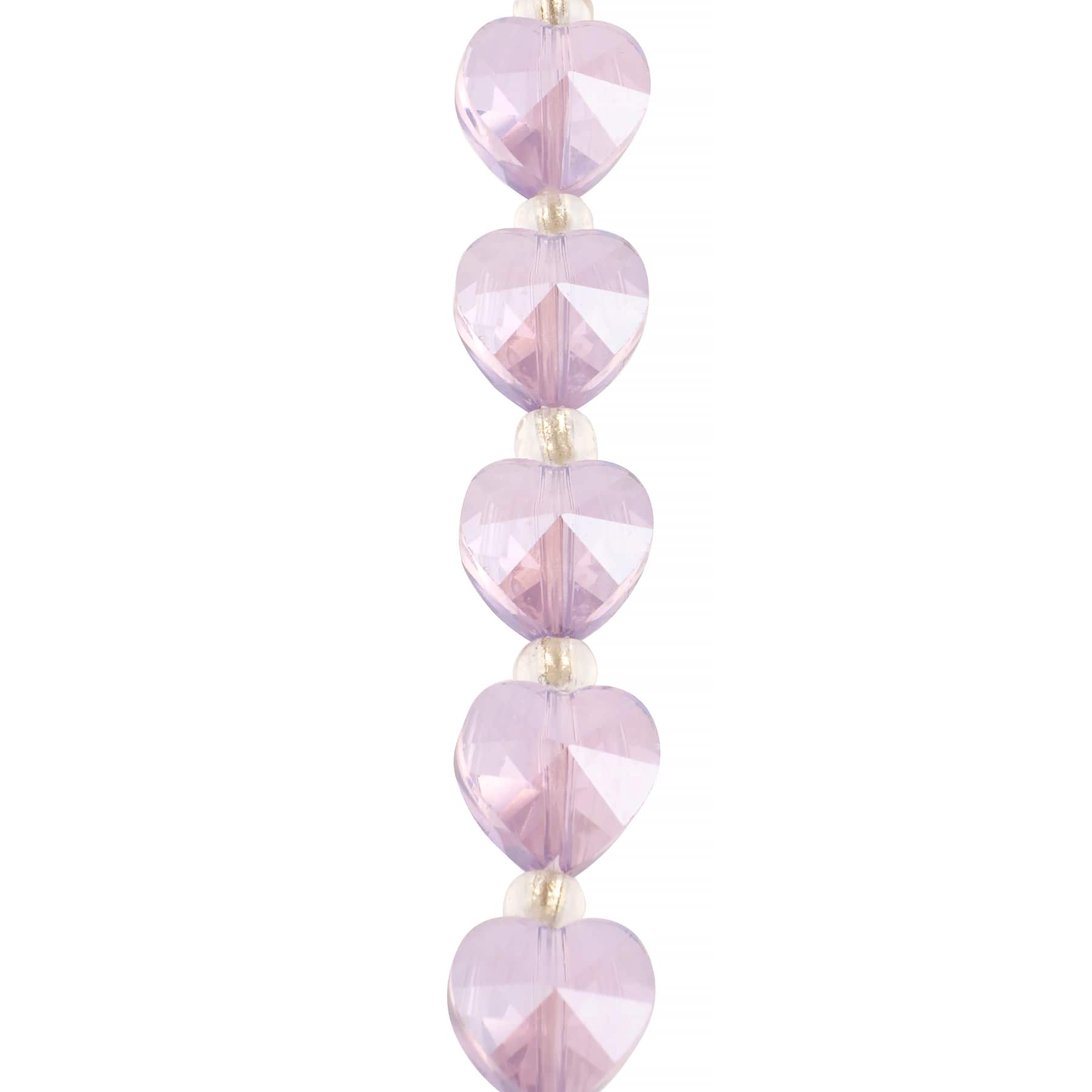 Purple Glass Heart Beads, 10mm by Bead Landing™