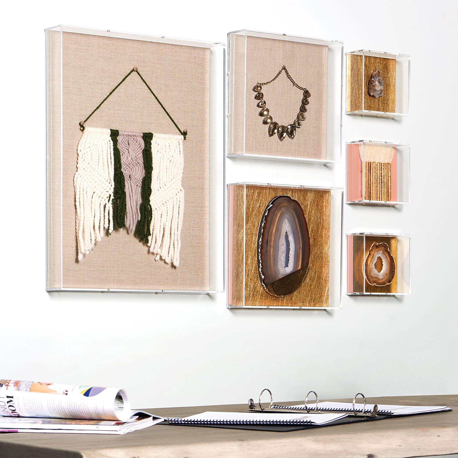 Wexel Art 2" Depth Clear UV Grade Acrylic Shadowbox with Beige Linen Stretched Canvas