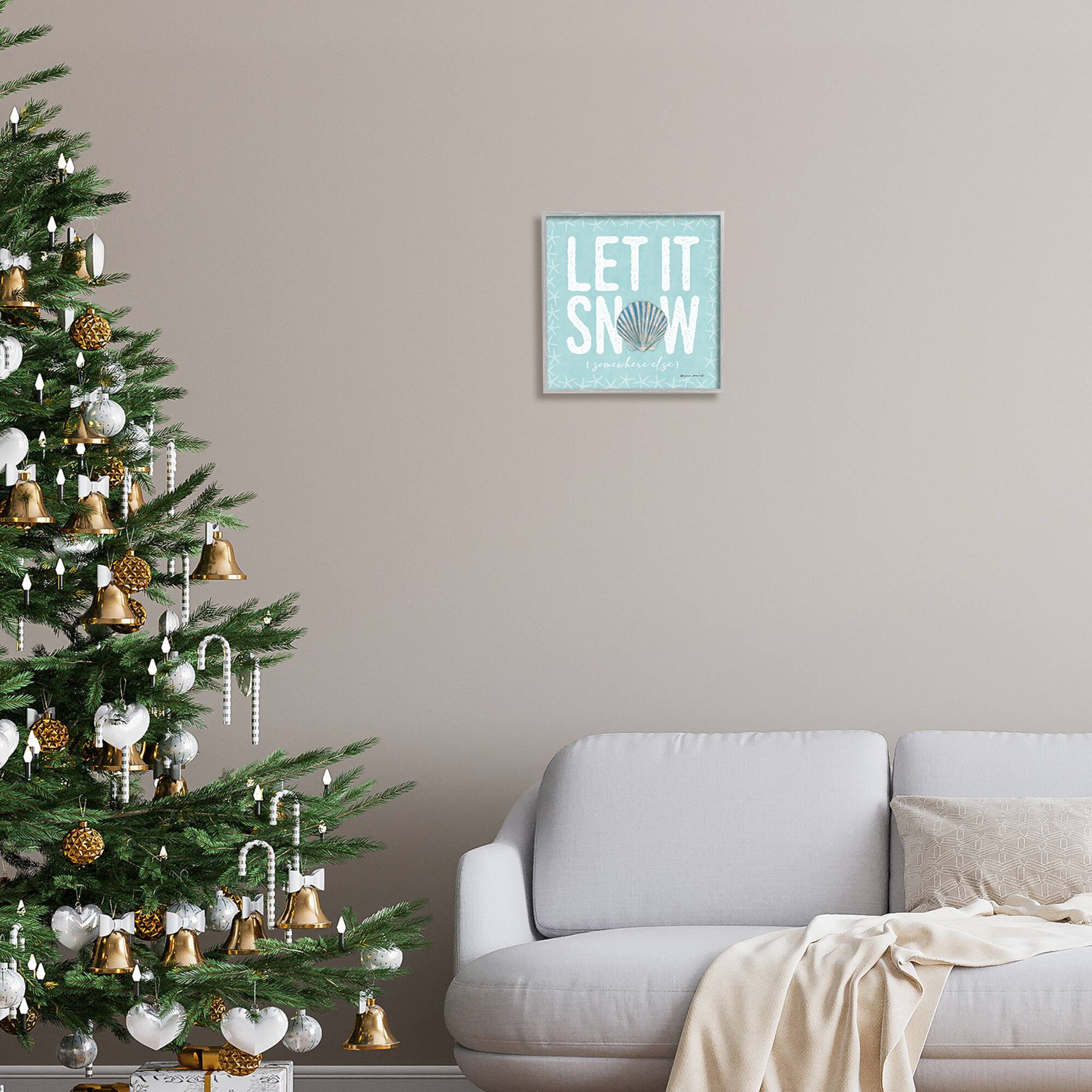 Stupell Industries Let It Snow Somewhere Else Holiday Framed Giclee Art