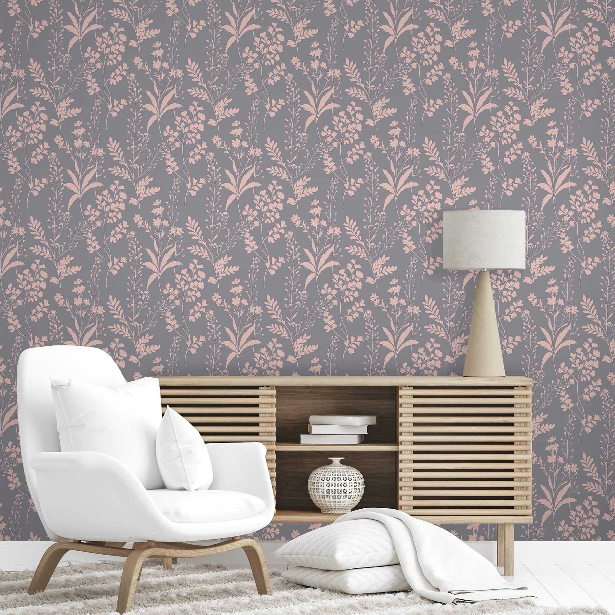 Designs Direct Wildflower Silhouettes Wallpaper