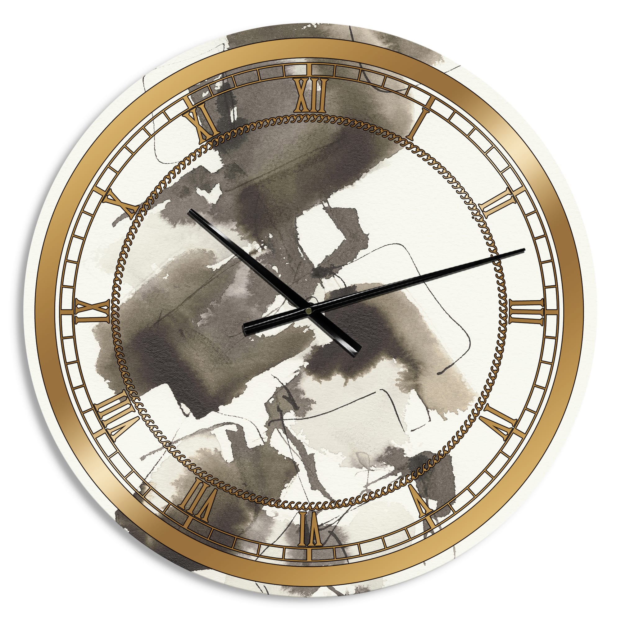 Designart 'Geometric Glam Square I Glam Wall Clock