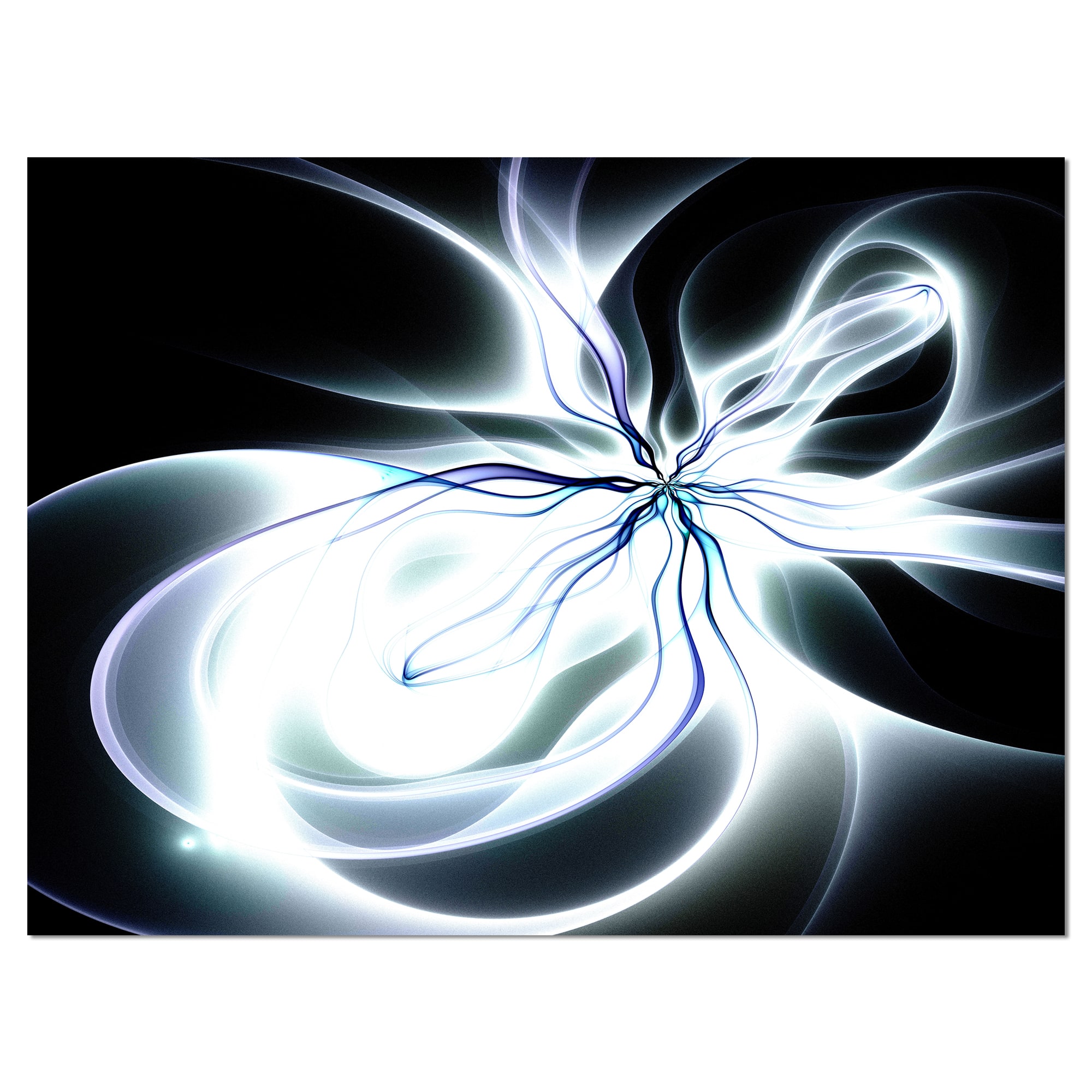 Designart - White Symmetrical Fractal Flower