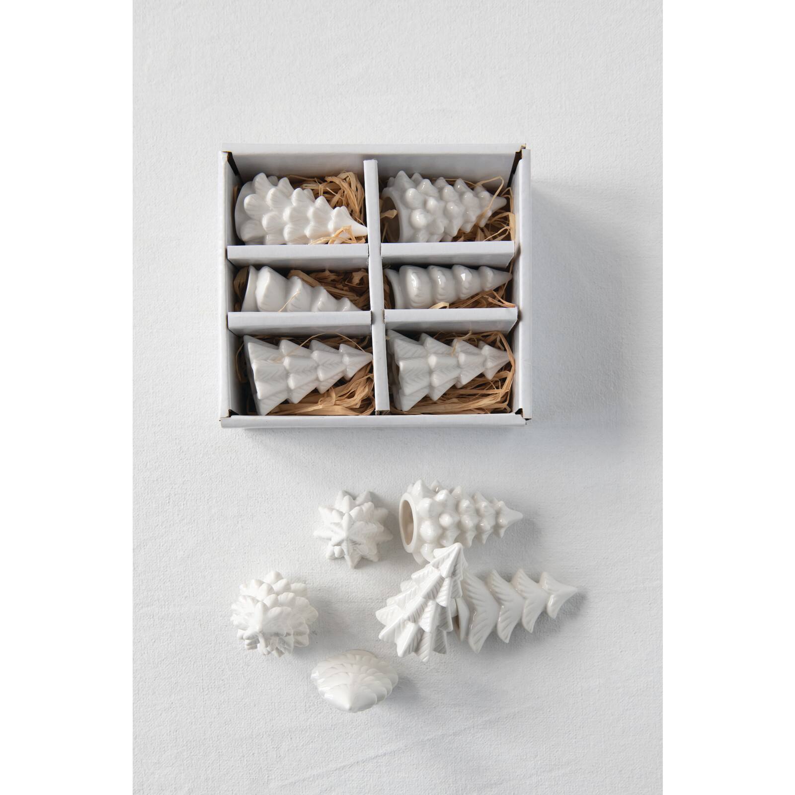 Hello Honey® 3" White Stoneware Trees Set