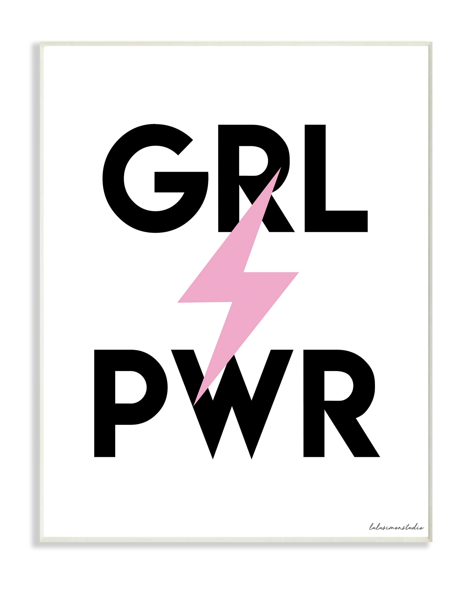 Stupell Industries lulusimonSTUDIO Girl Power Wooden Wall Plaque