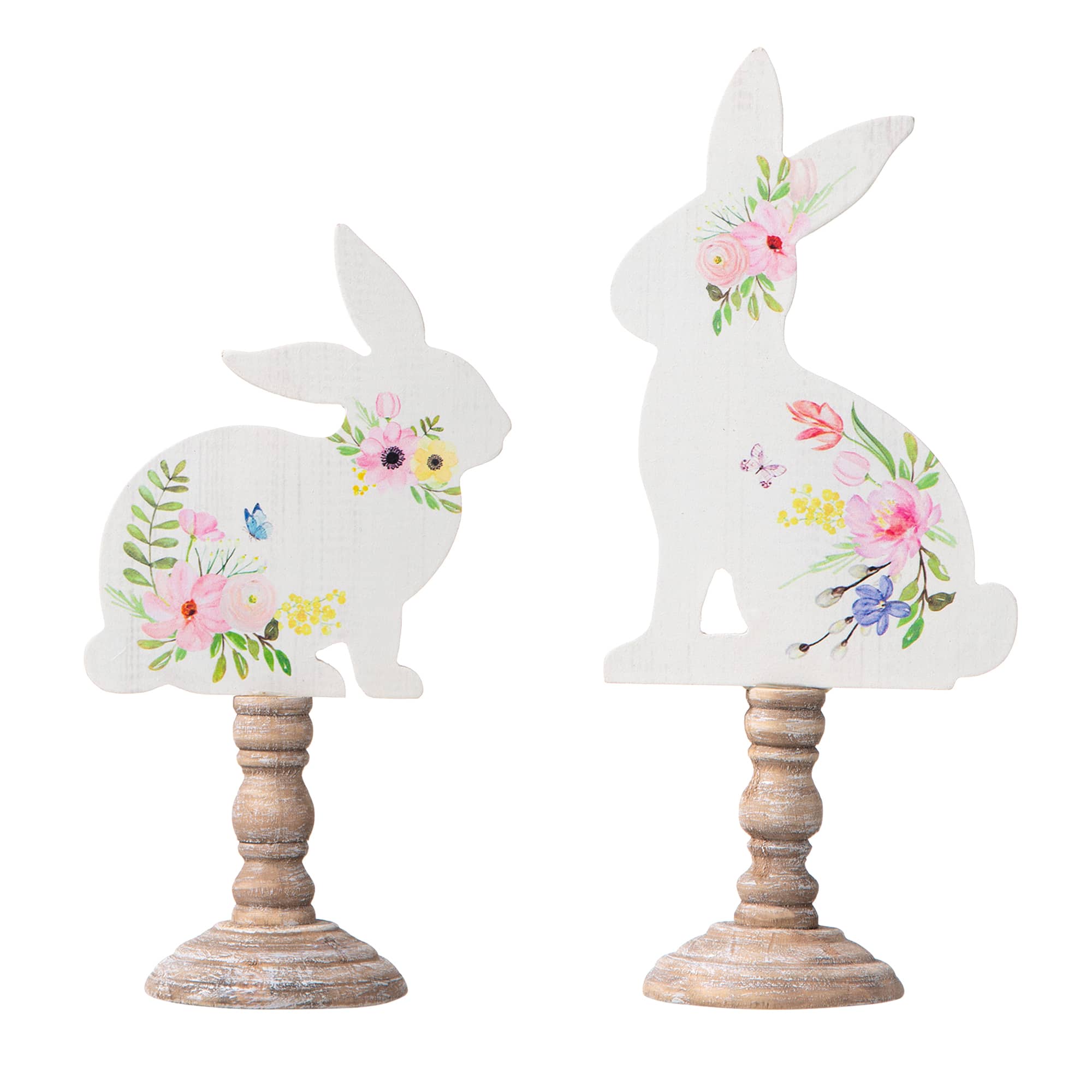 Glitzhome® 12.5" Easter Wooden Bunny Table Décor Set