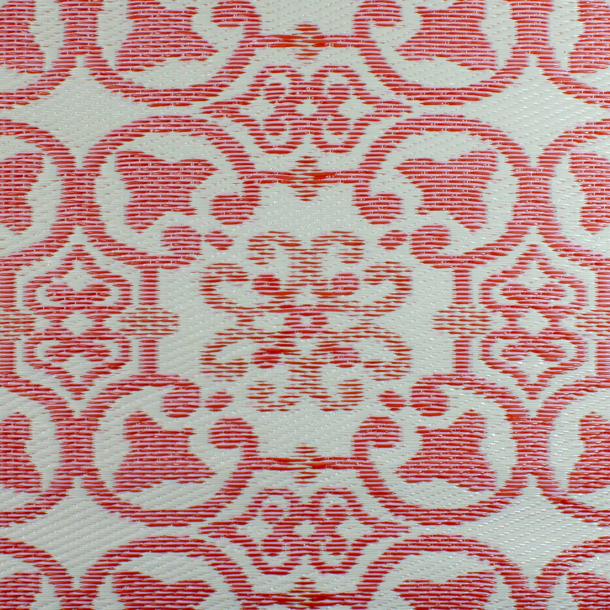 Pink & Cream Floral Design Rectangular Outdoor Area Rug, 4ft. x 6ft.