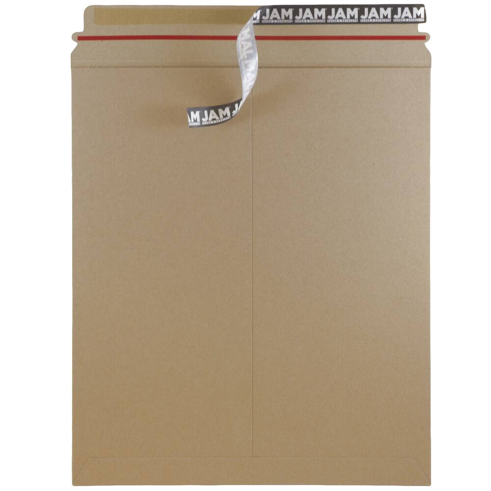JAM Paper 12.75" x 15" Brown Kraft Flat Photo Mailer Peel & Seal Closure Envelopes, 6ct.