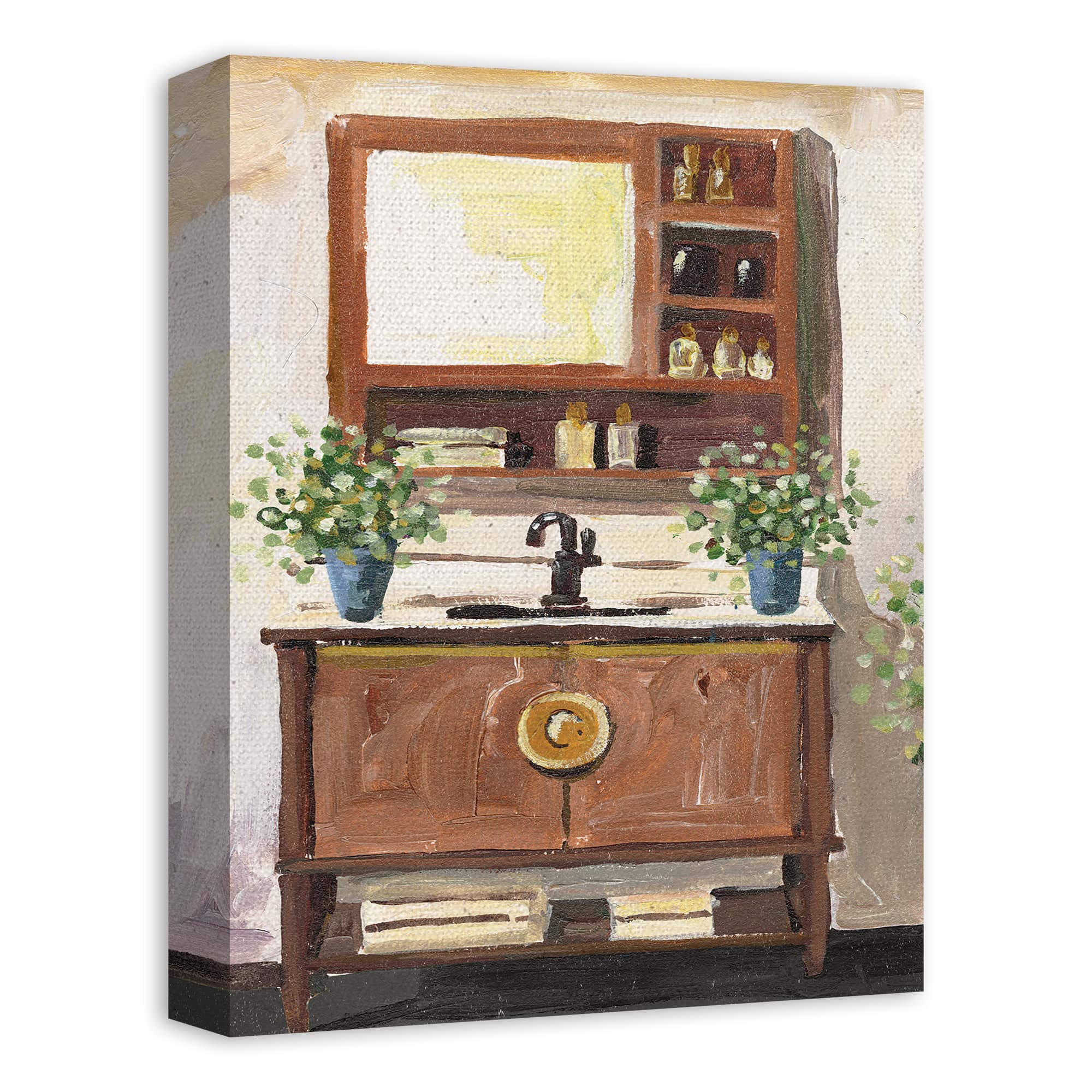 Farmhouse Bathroom 12" x 16" Canvas Wall Art