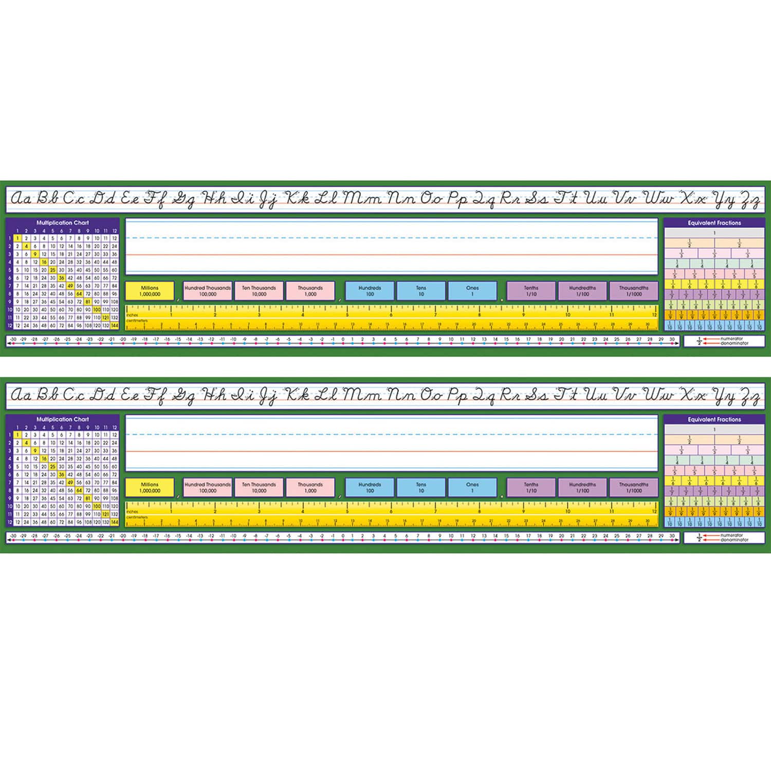 North Star Teacher Resources 17.5" x 4" Adhesive Intermediate Contemporary Cursive Desk Plates, 72ct.