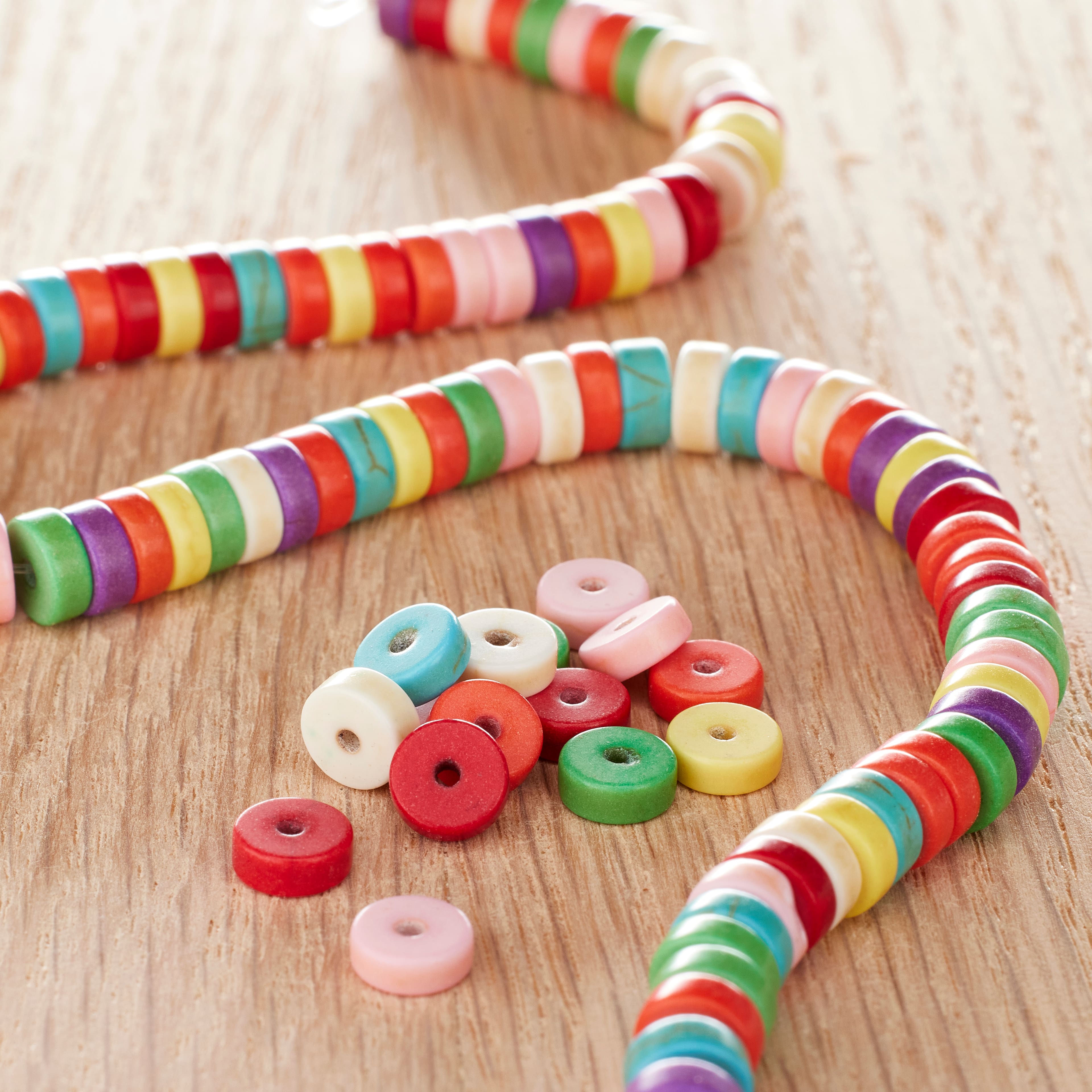 Multicolor Howlite Rondelle Beads by Bead Landing™, 6mm