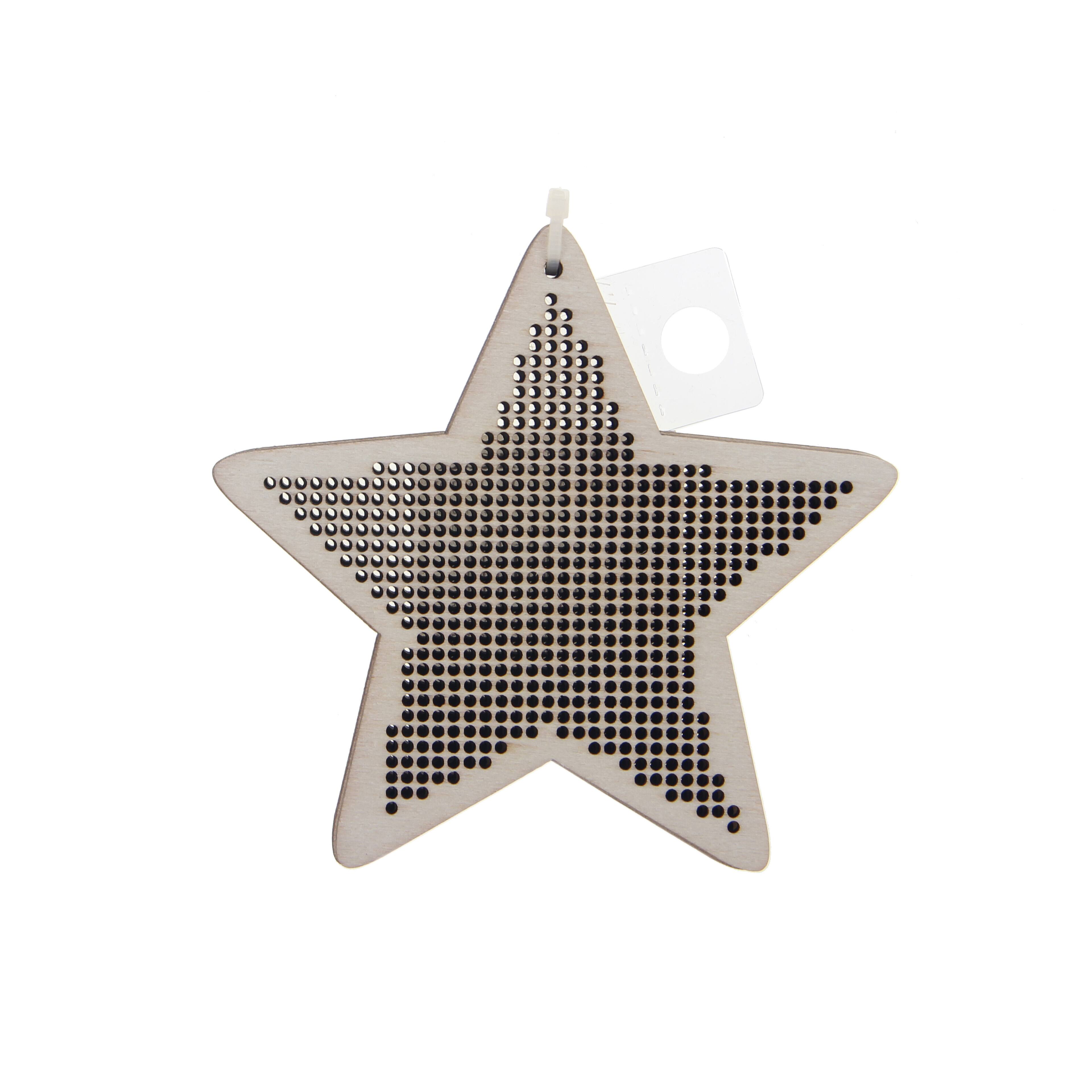 4" Star Cross Stitch Wood Canvas, 4ct. by Loops & Threads®