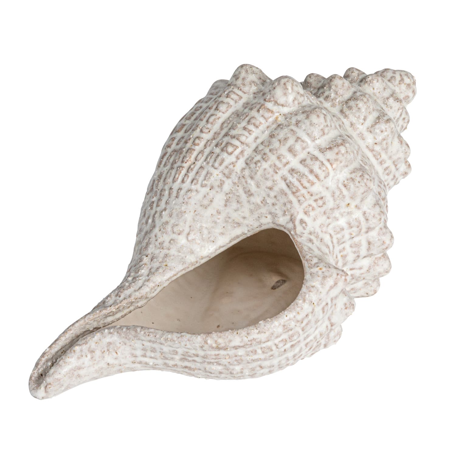 Hello Honey® 10.25" White Reactive Glaze Conch Shell Stoneware Tabletop Décor