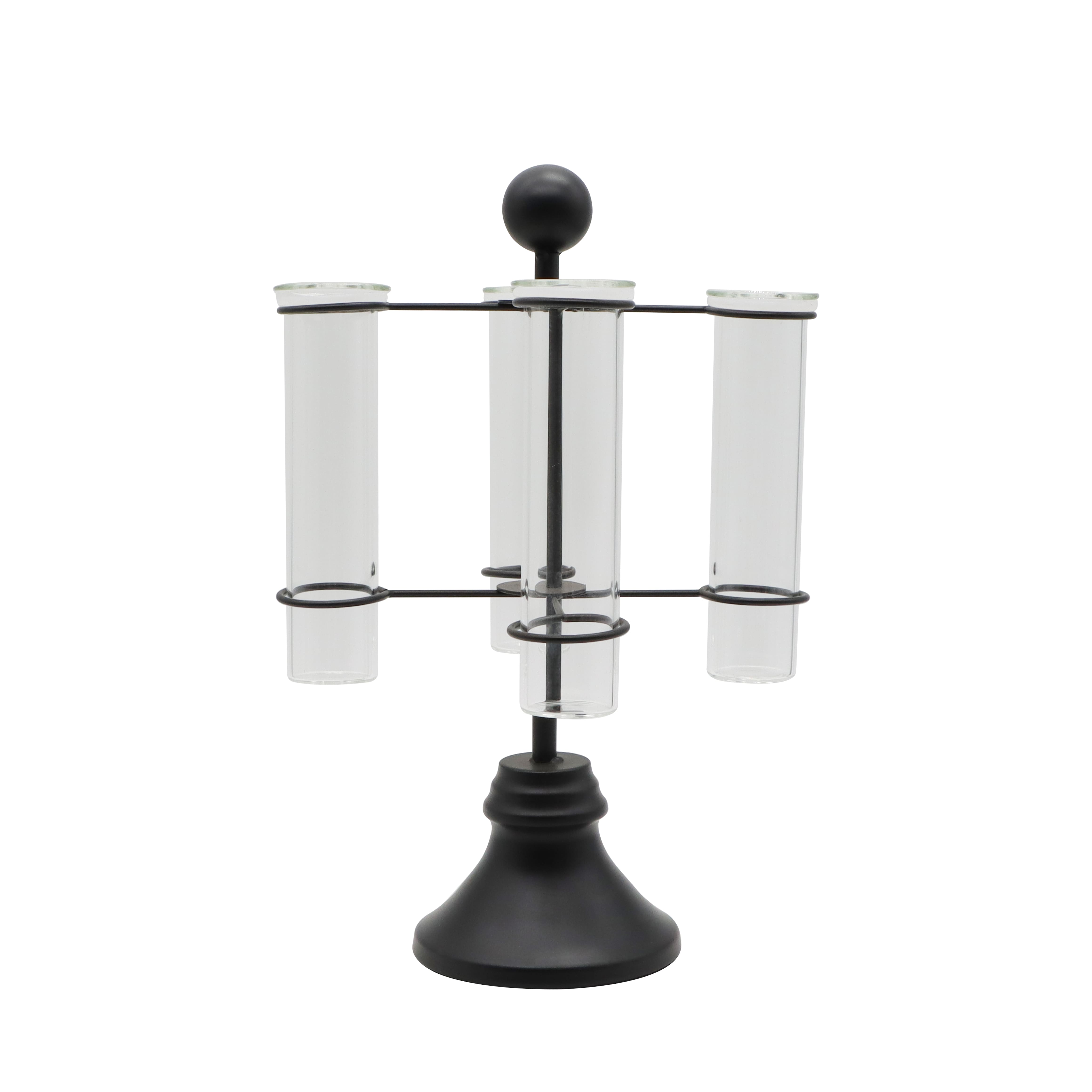 9.75" Clear Test Tube Vases with Black Metal Stand by Ashland®