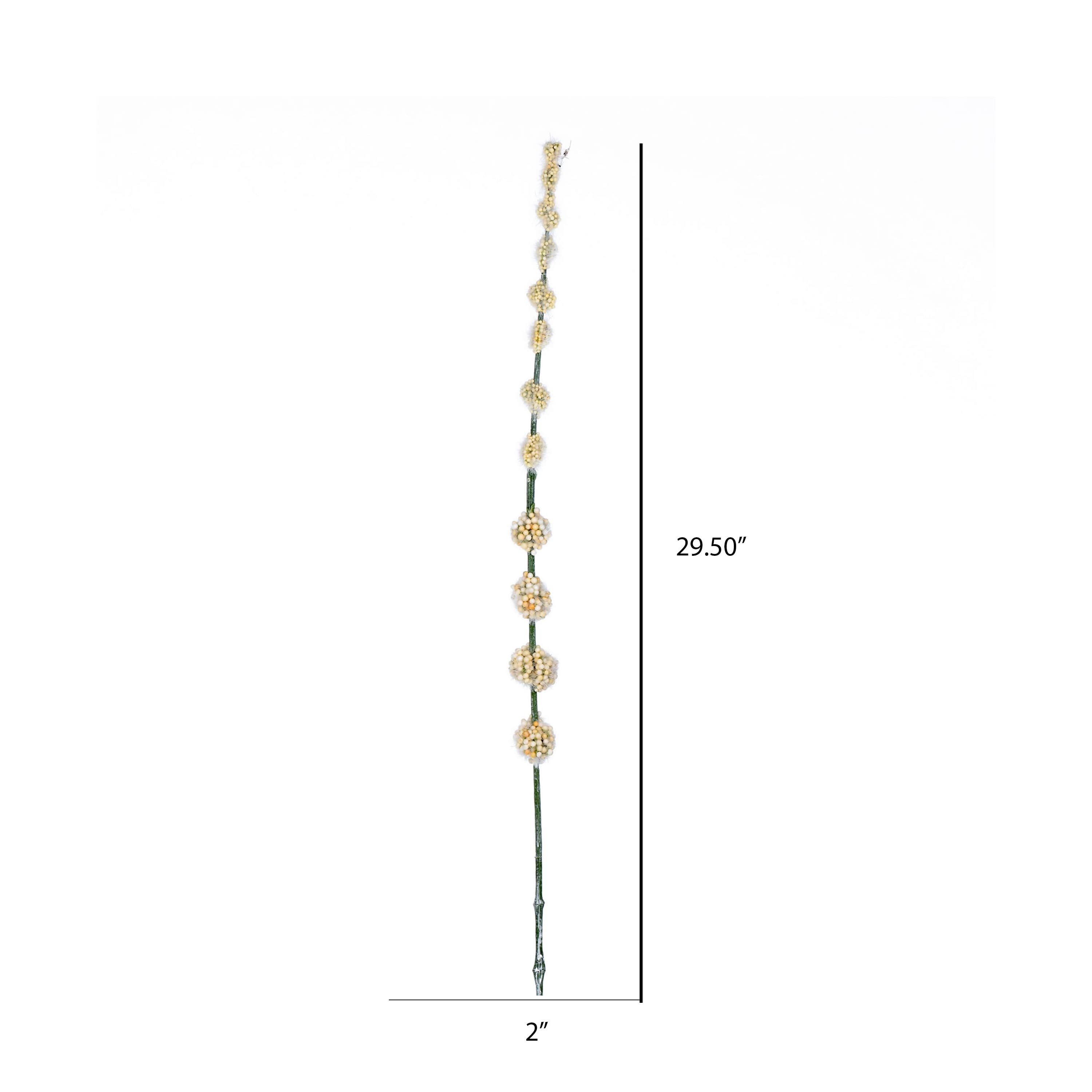 6 Pack: Cream Pom Pom Stem