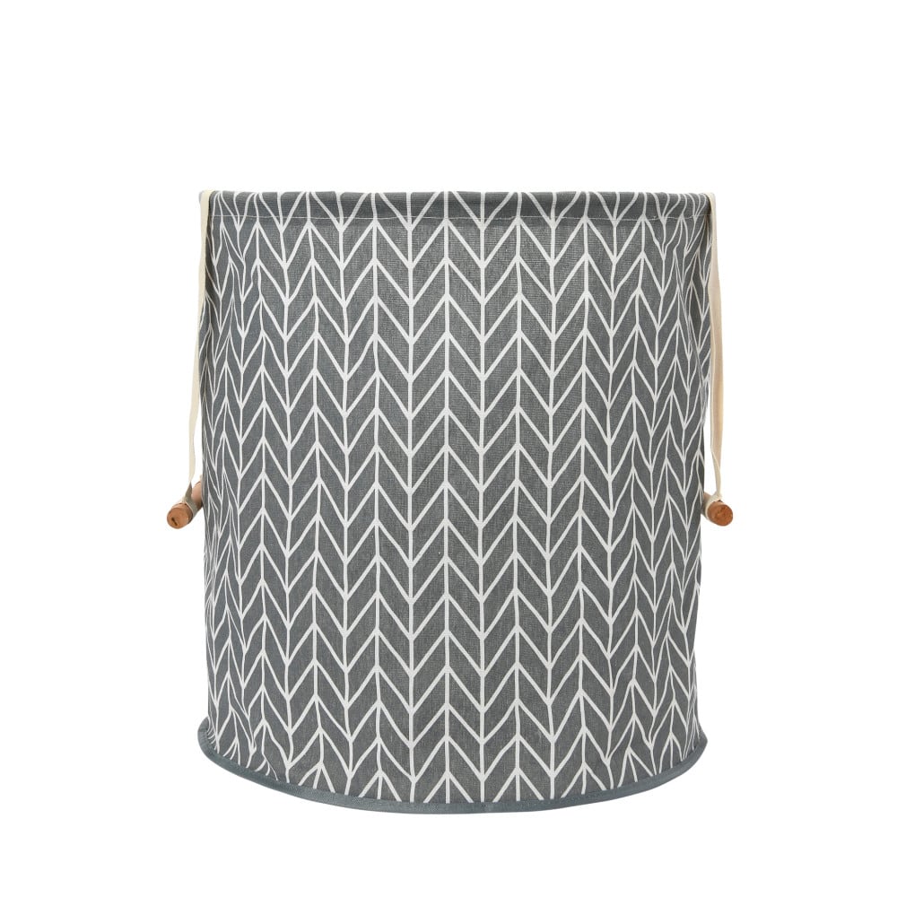 Household Essentials Krush Round Hamper with Wood Dowel Handles