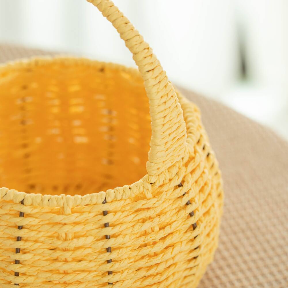 Wickerwise Hand Woven Easter Bunny Ears Basket with Handle