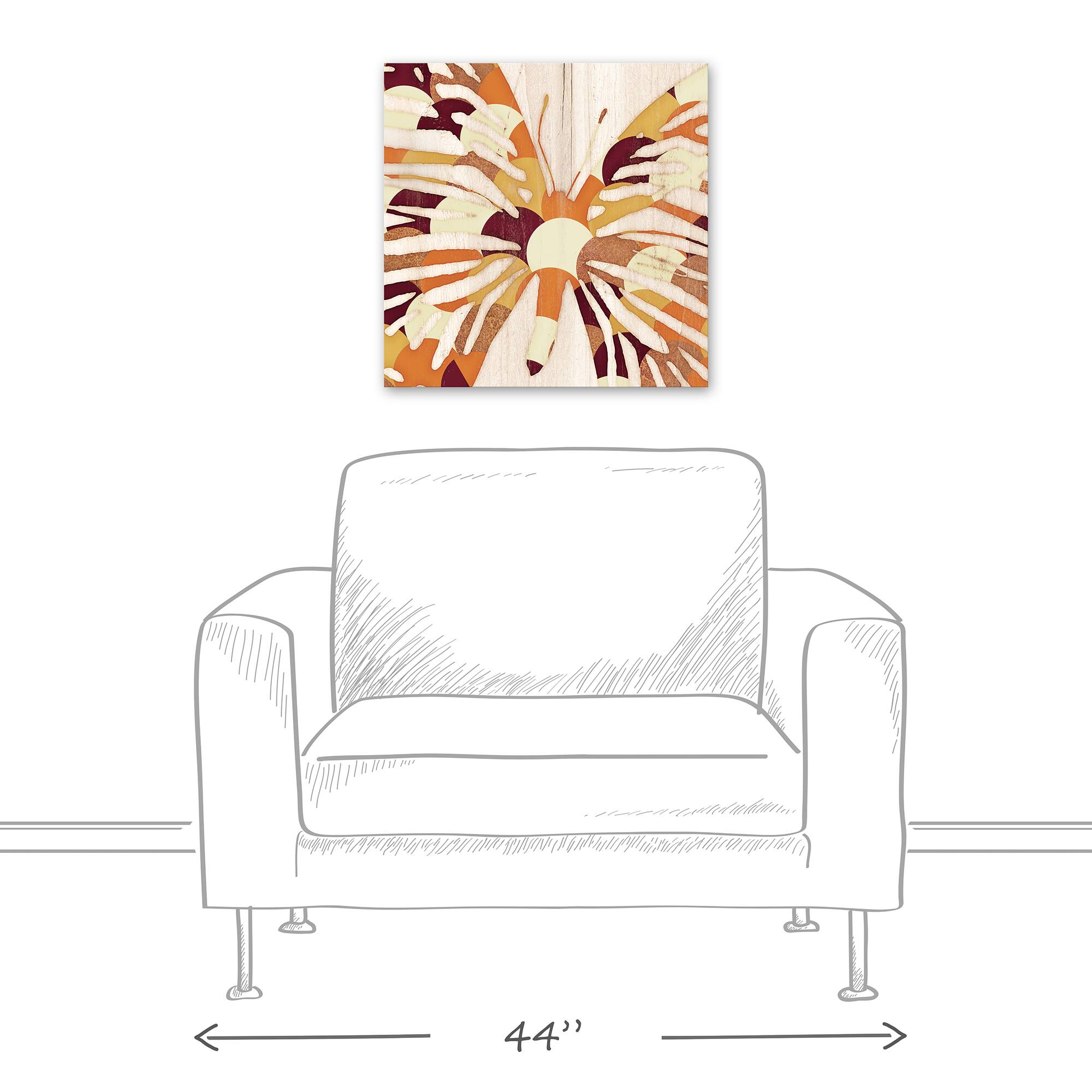 Spice Tone Butterfly Sillhouette 20" x 20" Canvas Wall Art