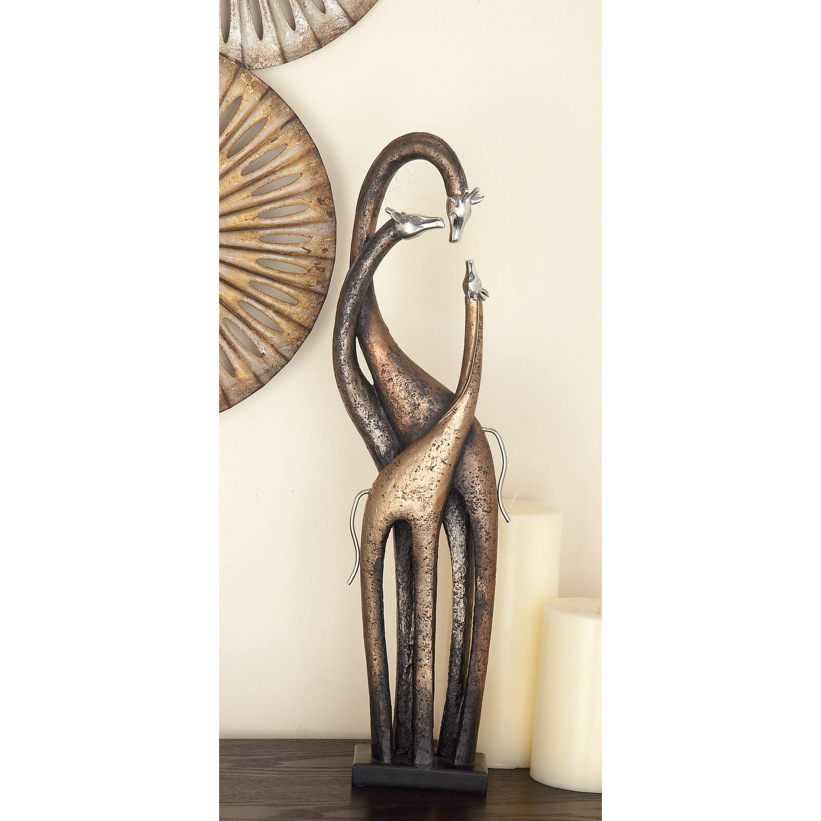 22" Brass Giraffe Sculpture