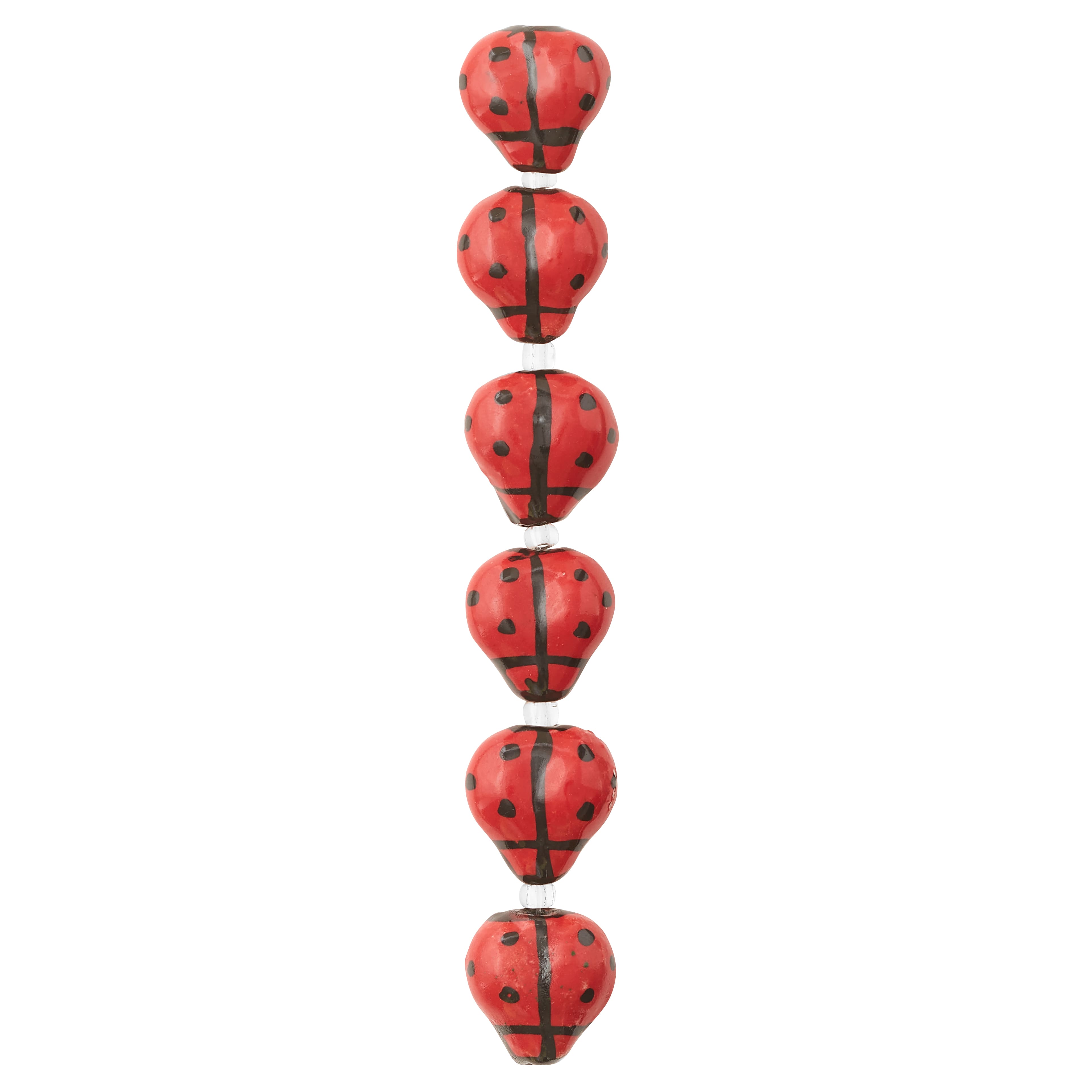 12 Packs: 6 ct. (72 total) Red Ladybug Ceramic Beads, 17mm by Bead Landing™