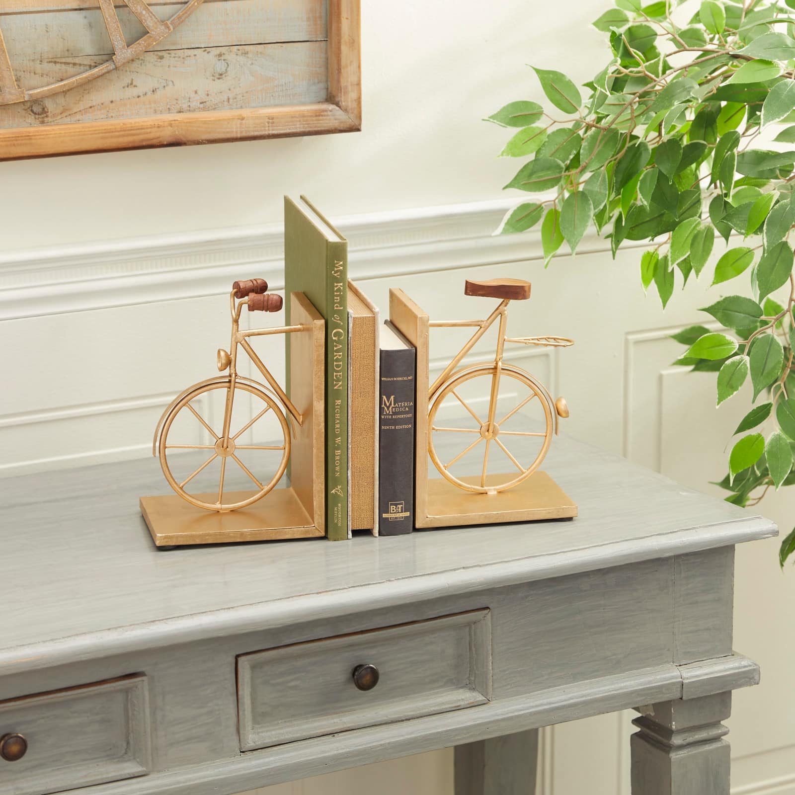 9" Contemporary Bicycle Iron Bookend Set