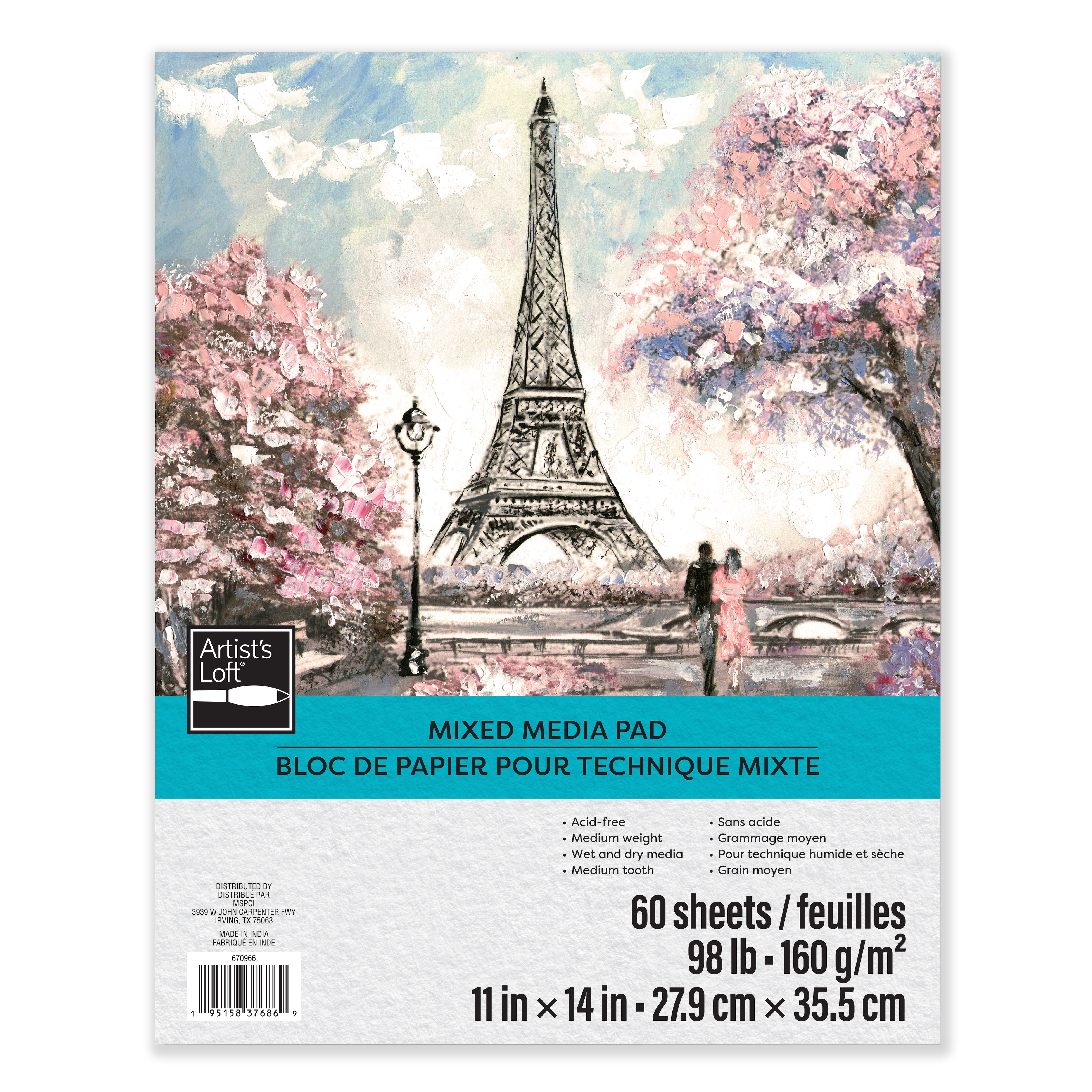 6 Pack: Mixed Media Medium Weight Paper Pad by Artist's Loft™, 11" x 14"