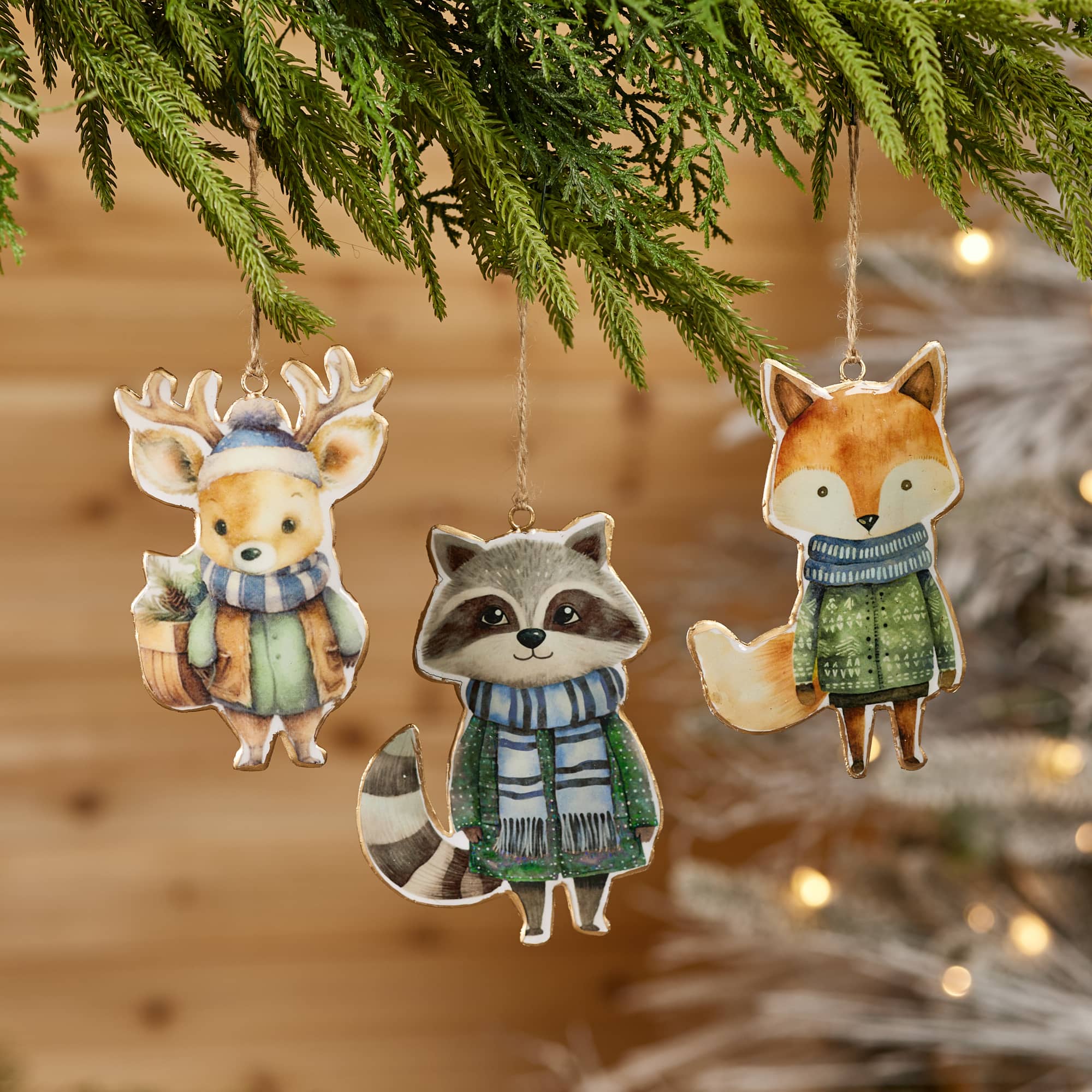 Melrose 6" Winter Animal Iron Ornaments Set