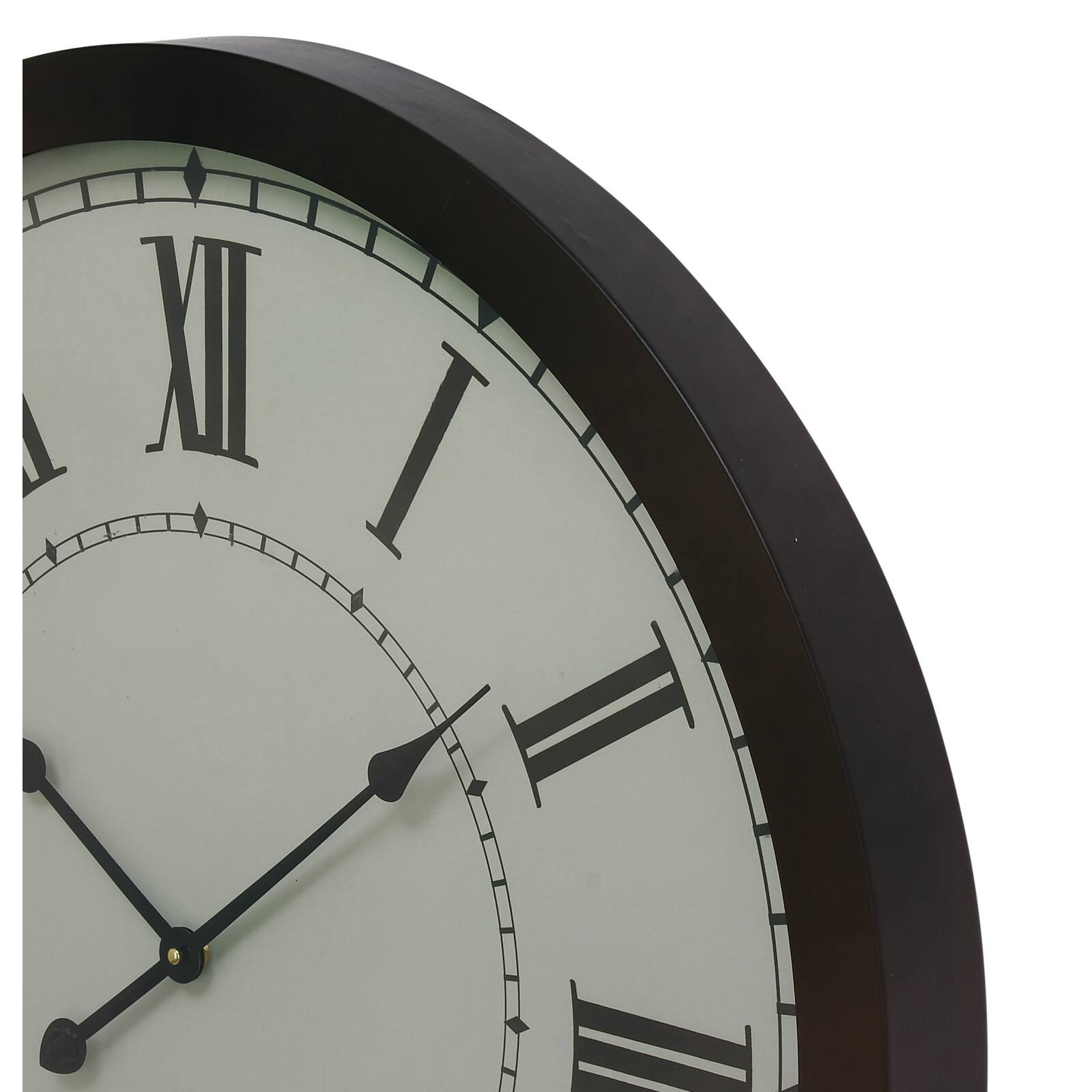 Black Traditional Metal Wall Clock, 30" x 30"