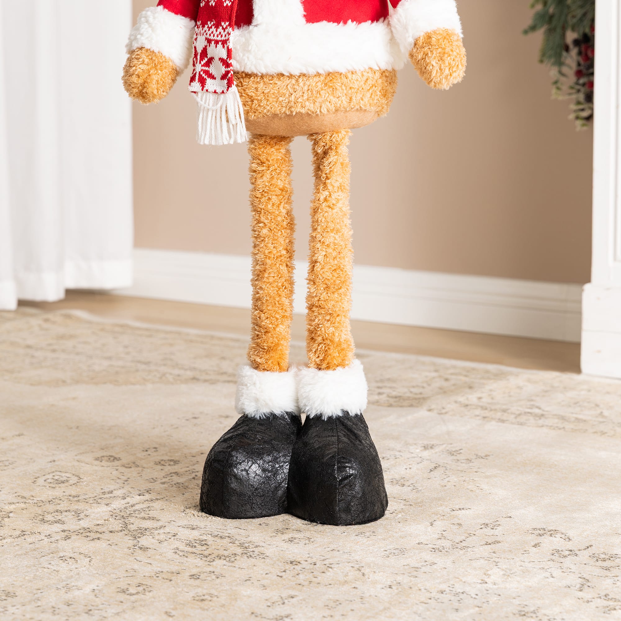 Glitzhome® 17"-33" Telescoping Fabric Christmas Dog Standing Decor