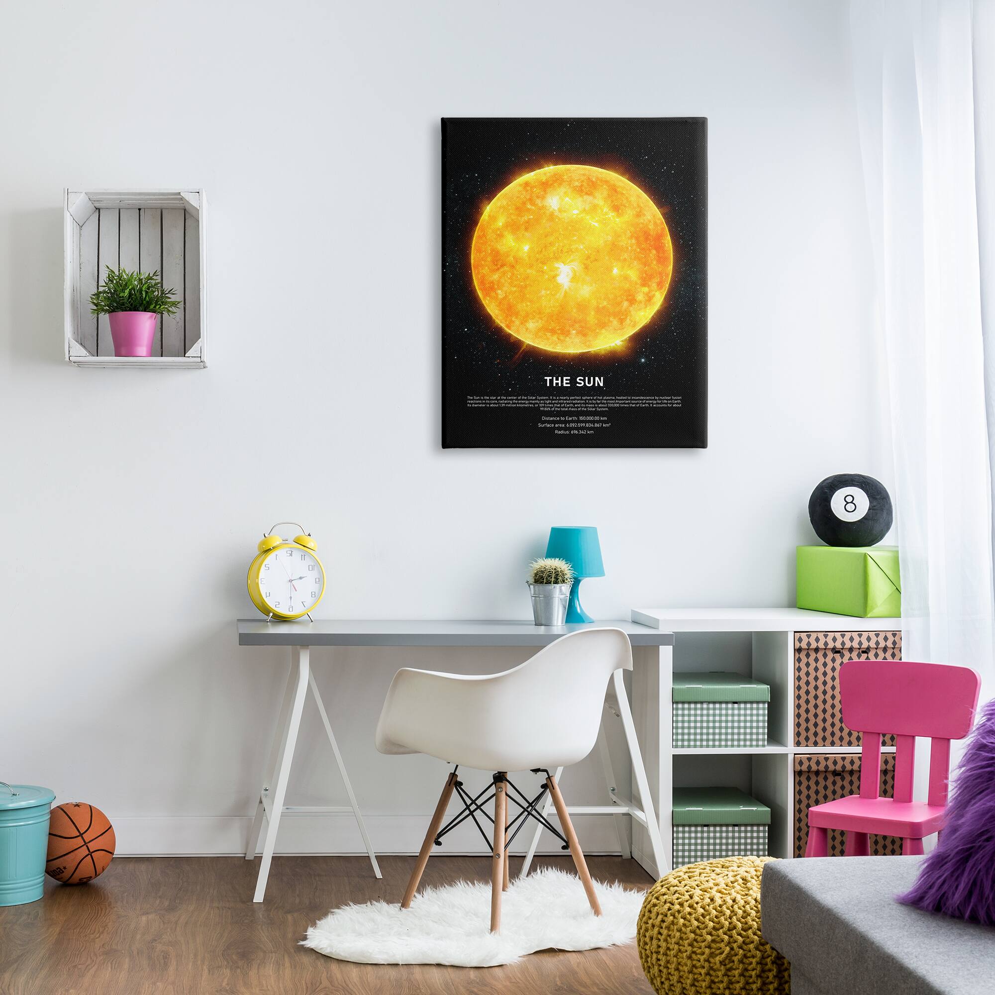 Stupell Industries Milky Way Sun Infographic Outer Space Astrological Facts Canvas Wall Art