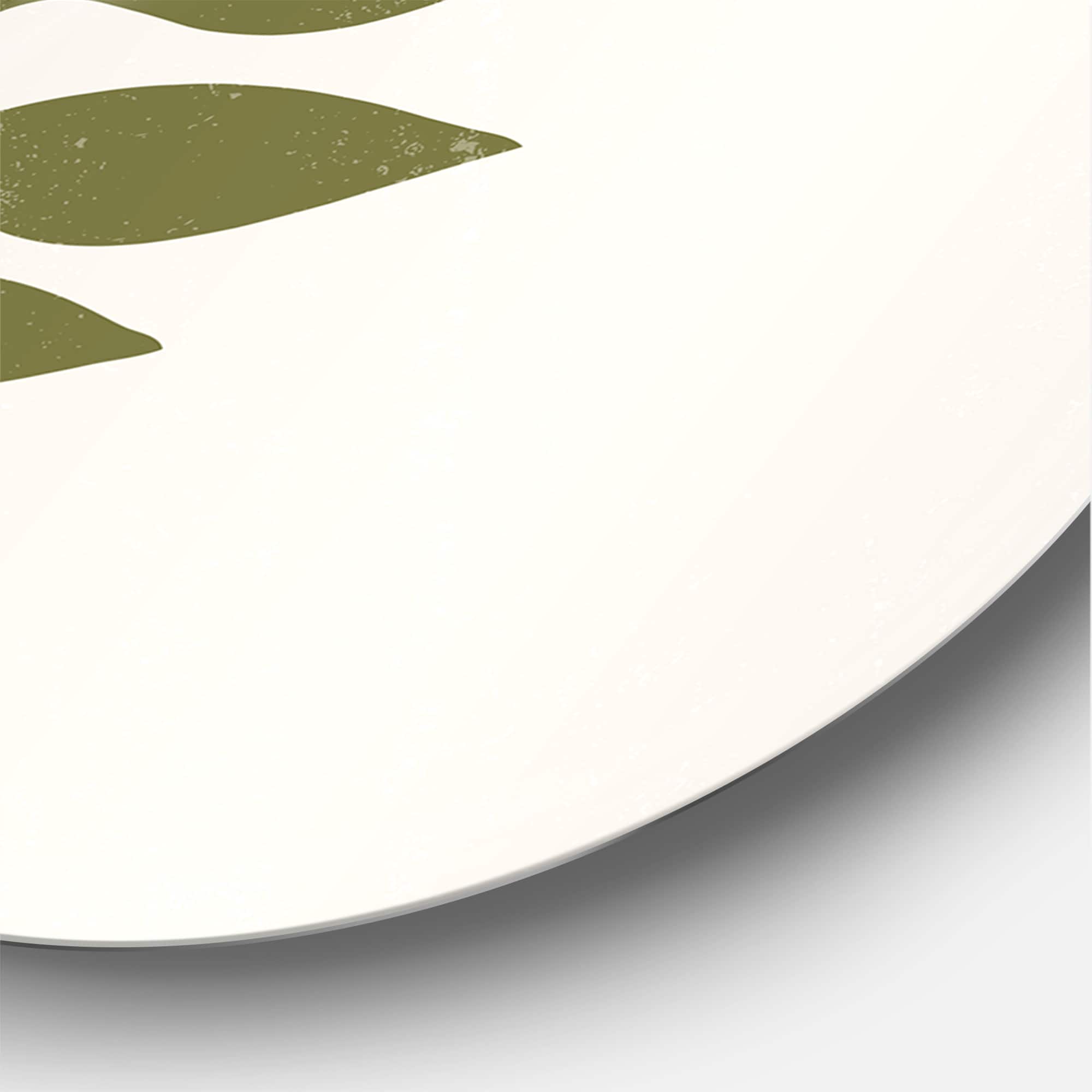 Designart - Abstract Geometrical Moon With Leaf IV