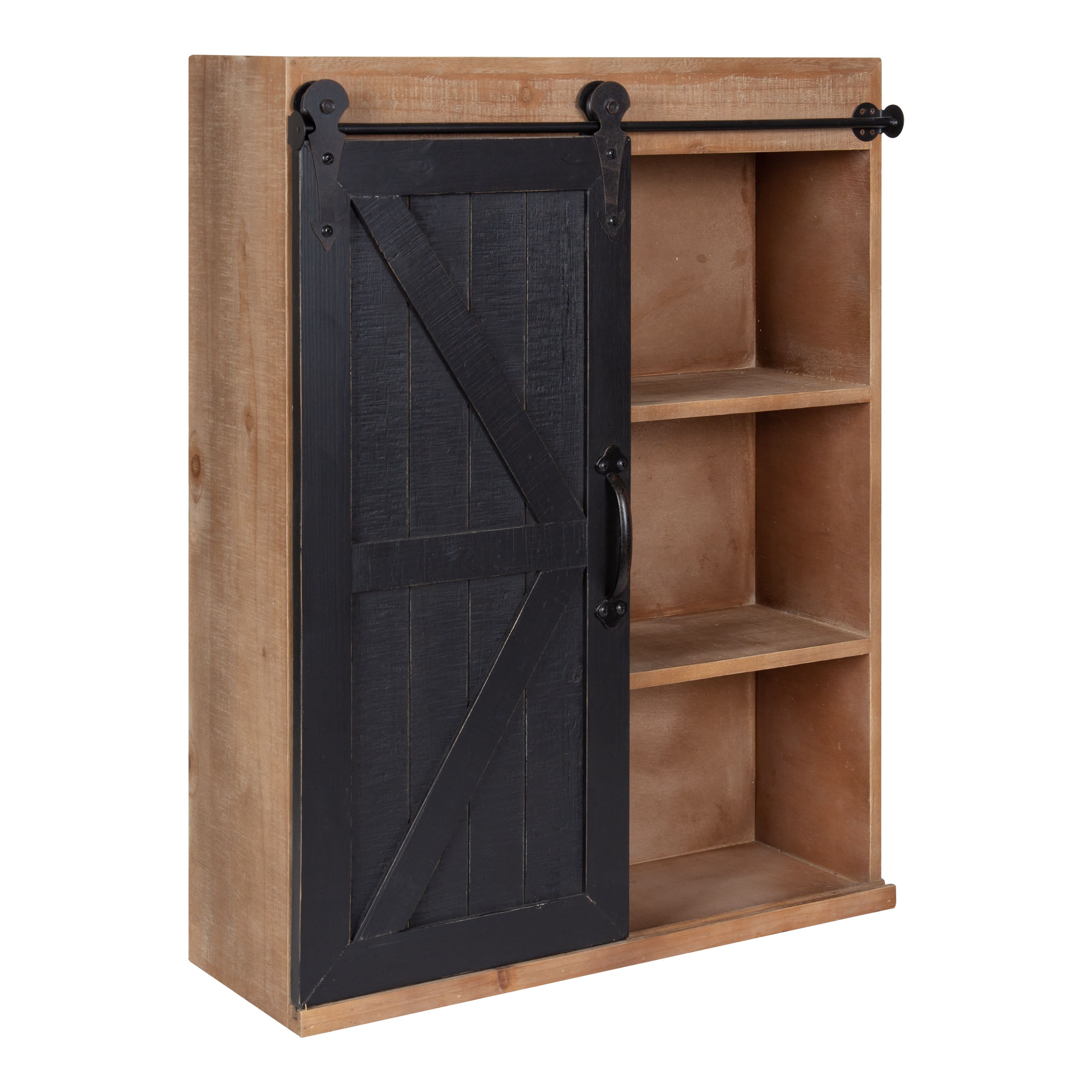 Kate and Laurel Cates Wood Sliding Barn Door Wall Storage Cabinet