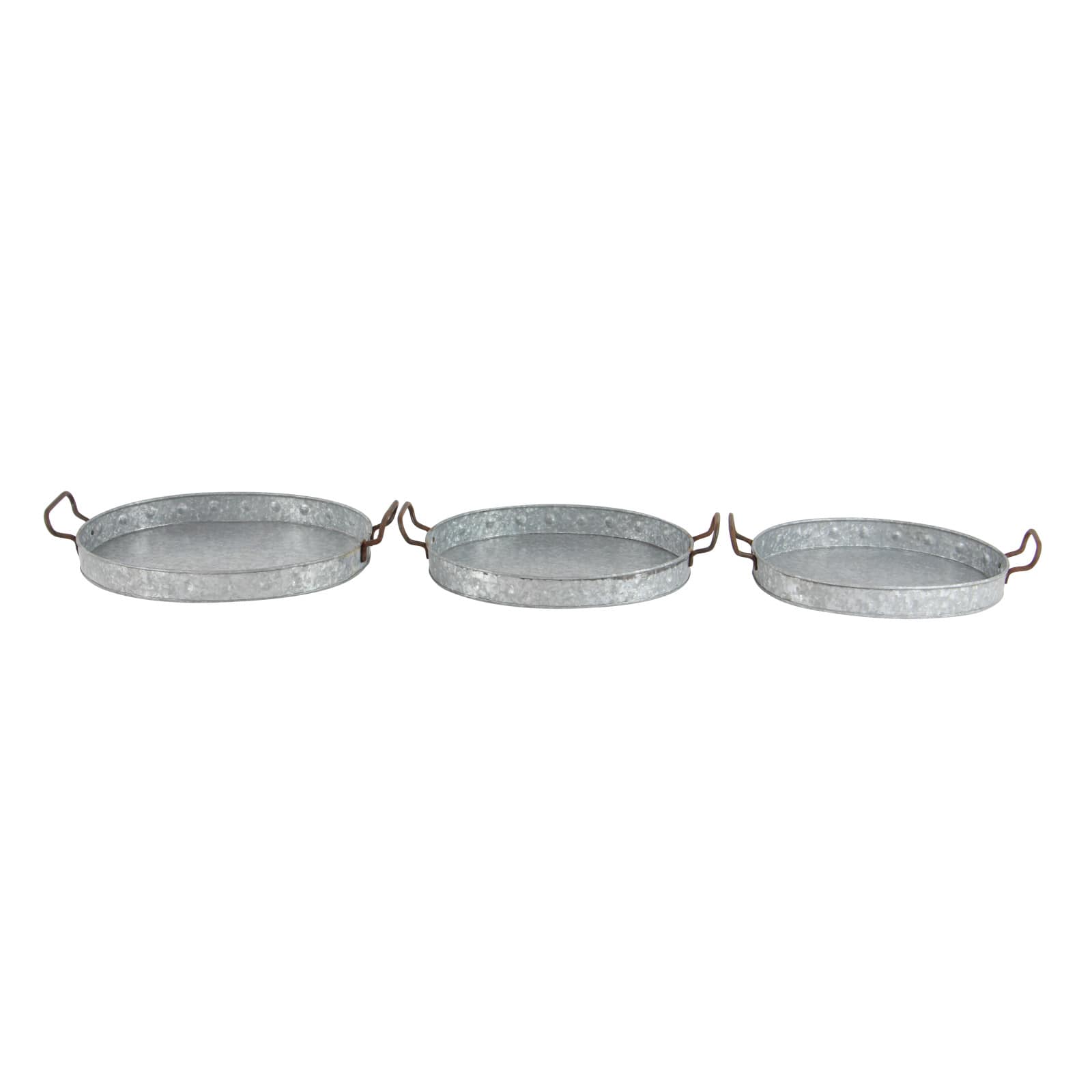 Grey Metal Farmhouse Tray Set