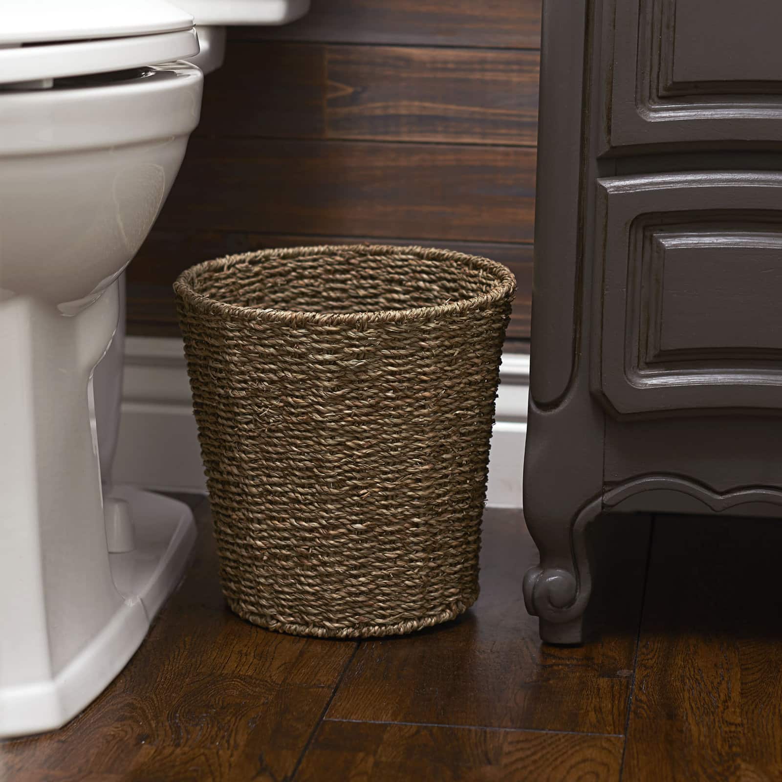 Household Essentials Seagrass Wicker Waste Basket