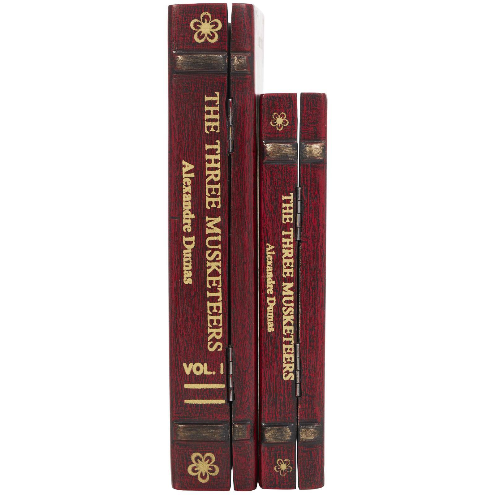 Red The Three Musketeers Storage Faux Book Box Set