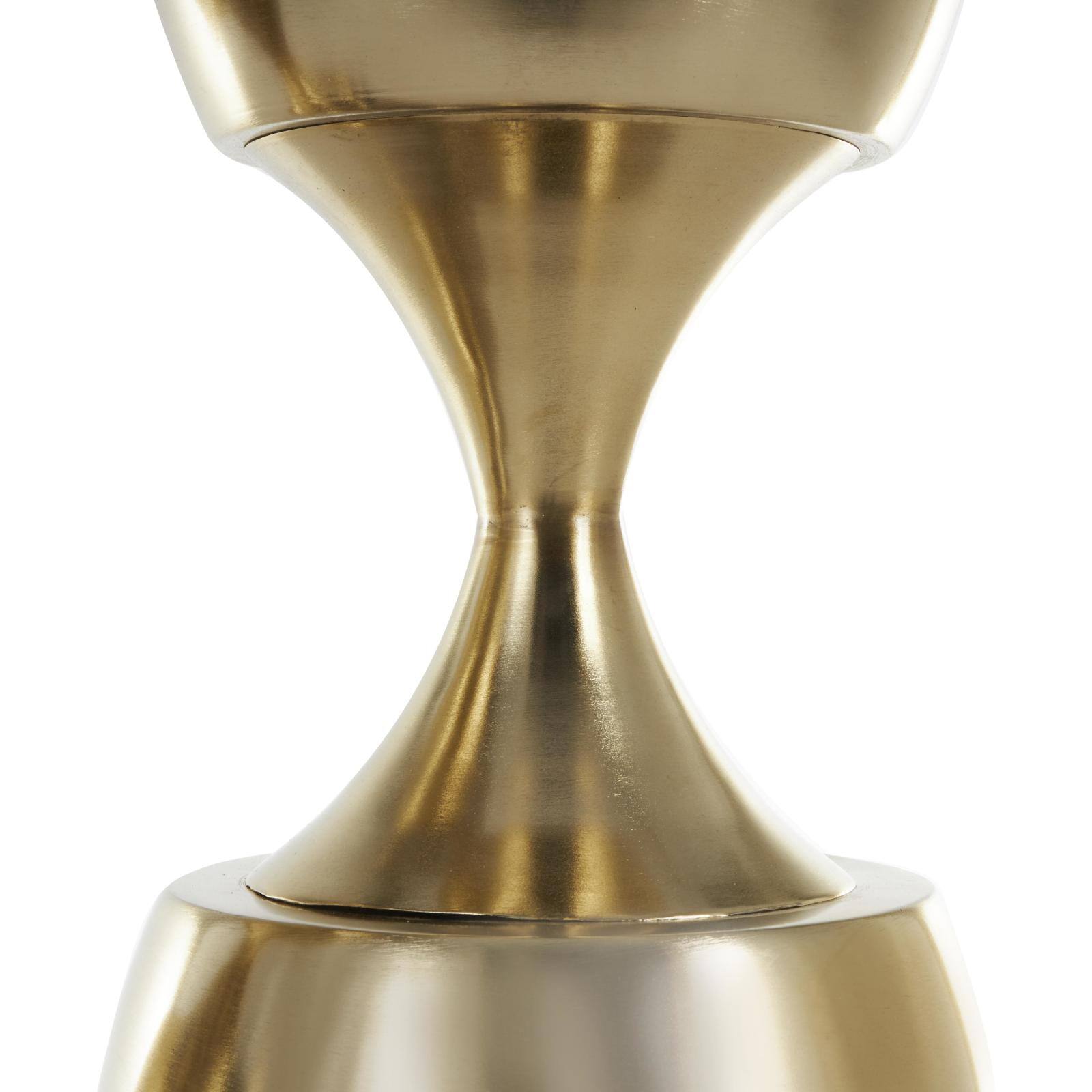 Gold Hourglass Shaped Metal Planter Set with Elevated Base