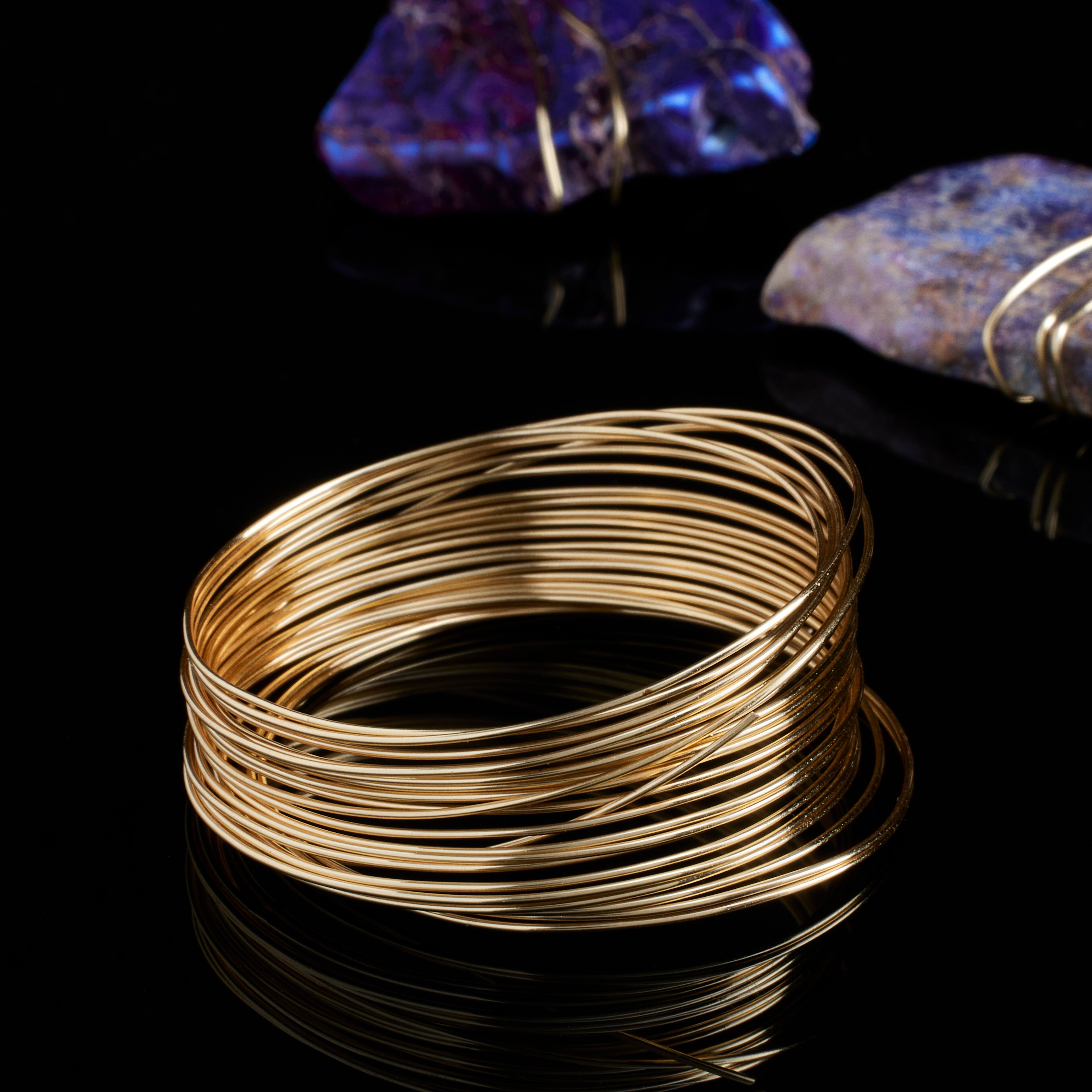 12 Pack: 24 Gauge Gold Beading Wire by Bead Landing™