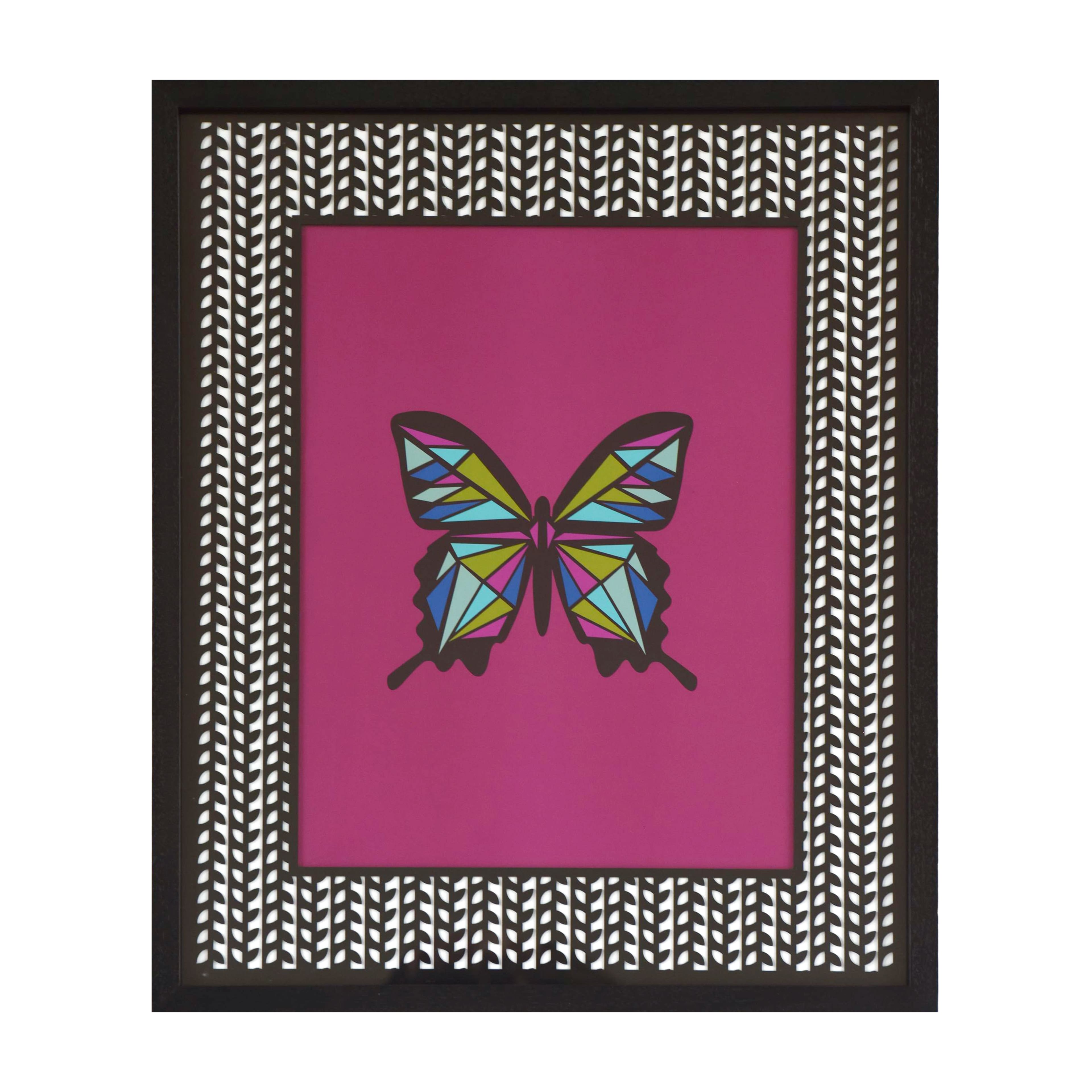 Jonathan Adler x Michaels 14" x 18" Black & White Leaf Herringbone Matted Wood Wall Frame