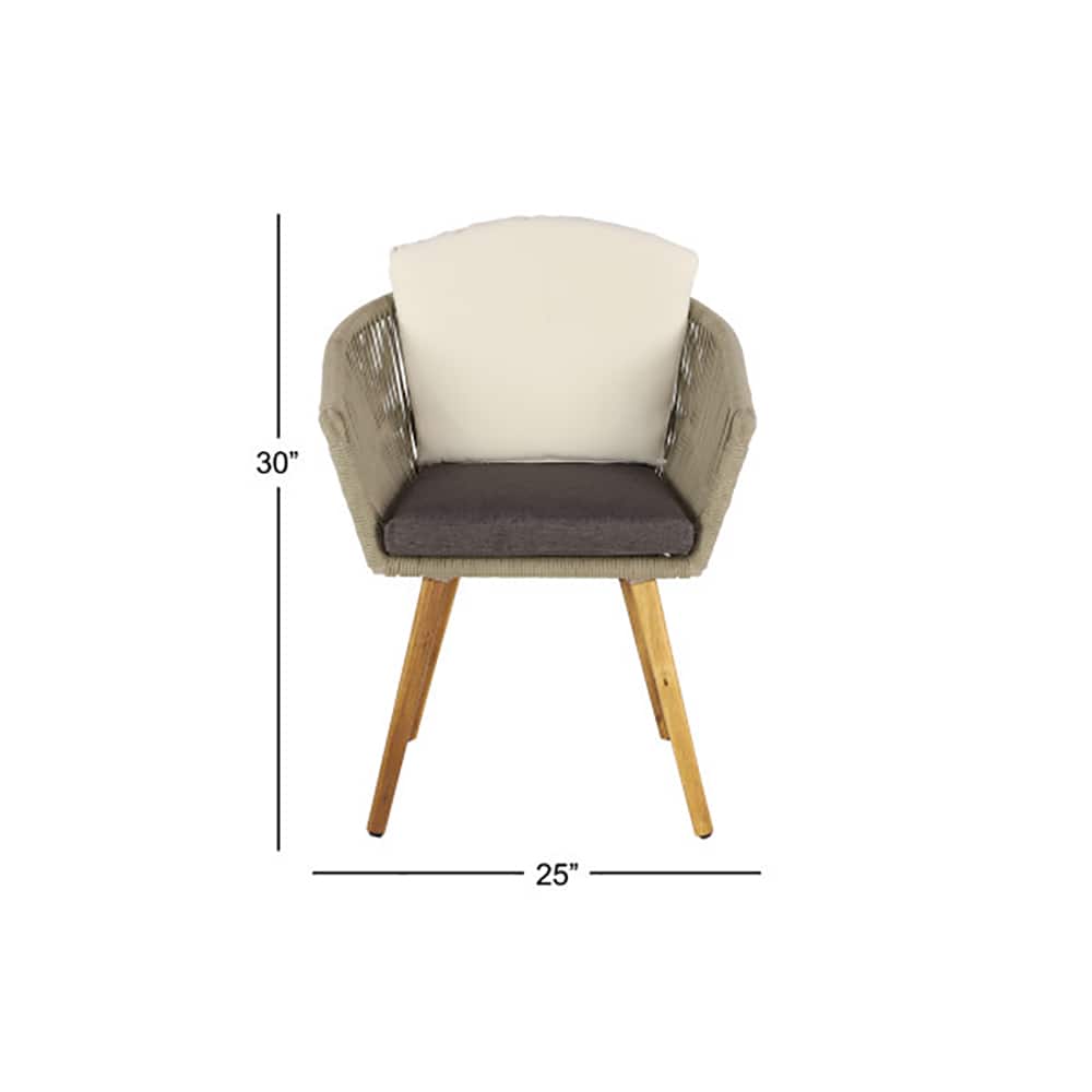 Light Brown Modern Outdoor Dining Chair Set