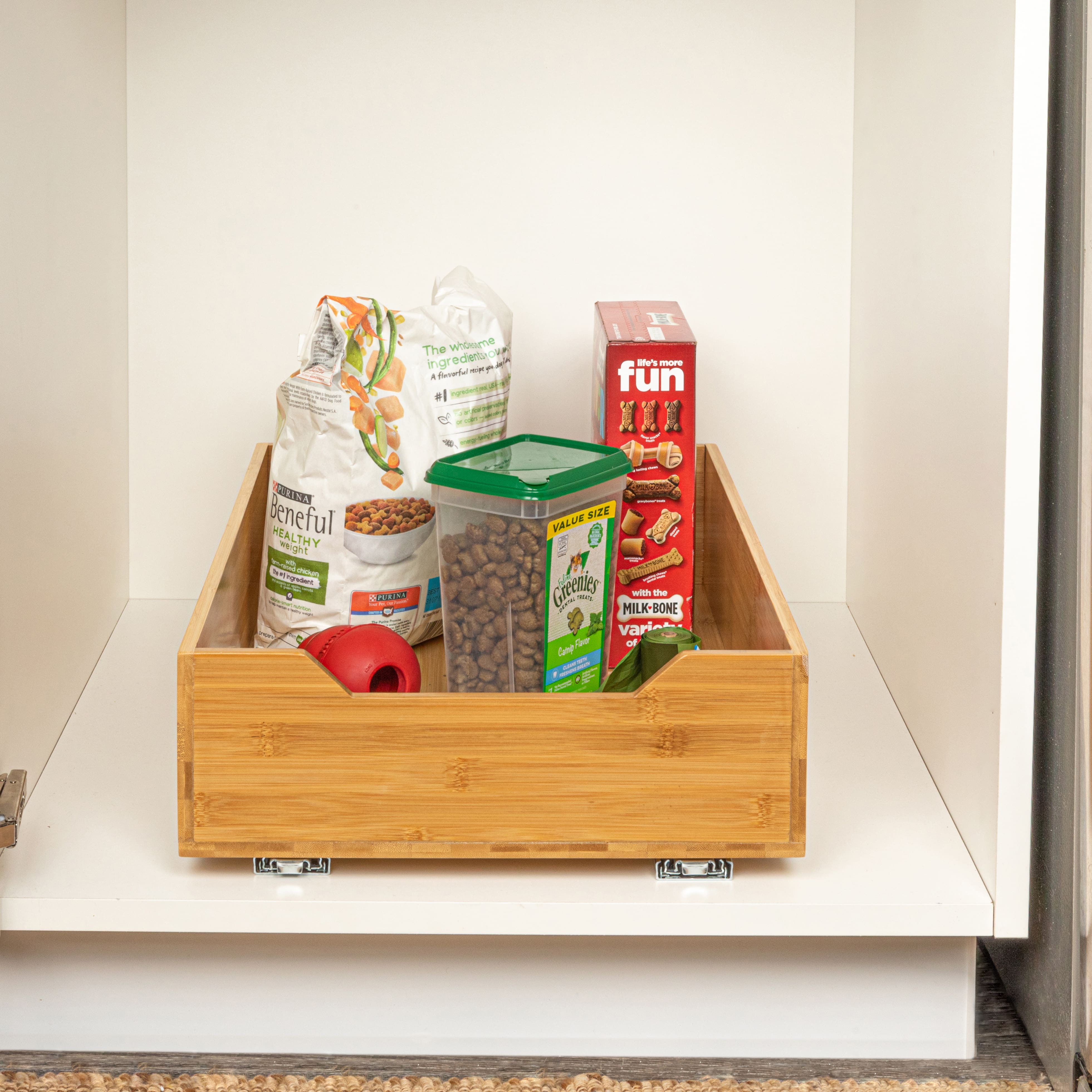 Household Essentials Glidez Bamboo & Steel Slide-Out Storage Organizer